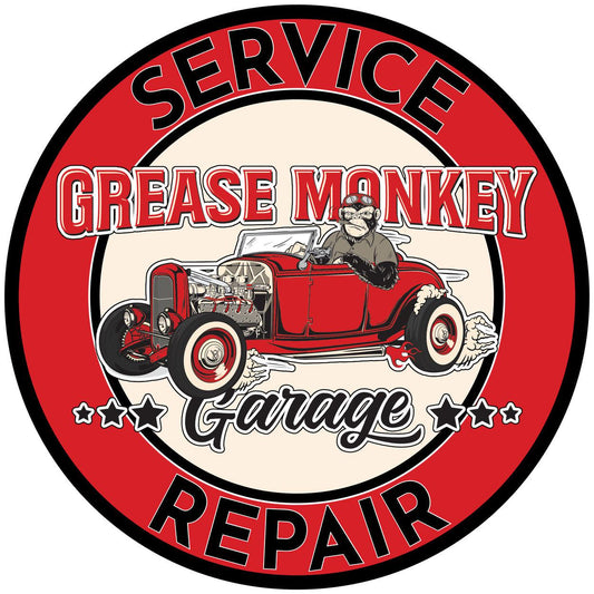 Grease Monkey Garage Service and Repair Metal Sign