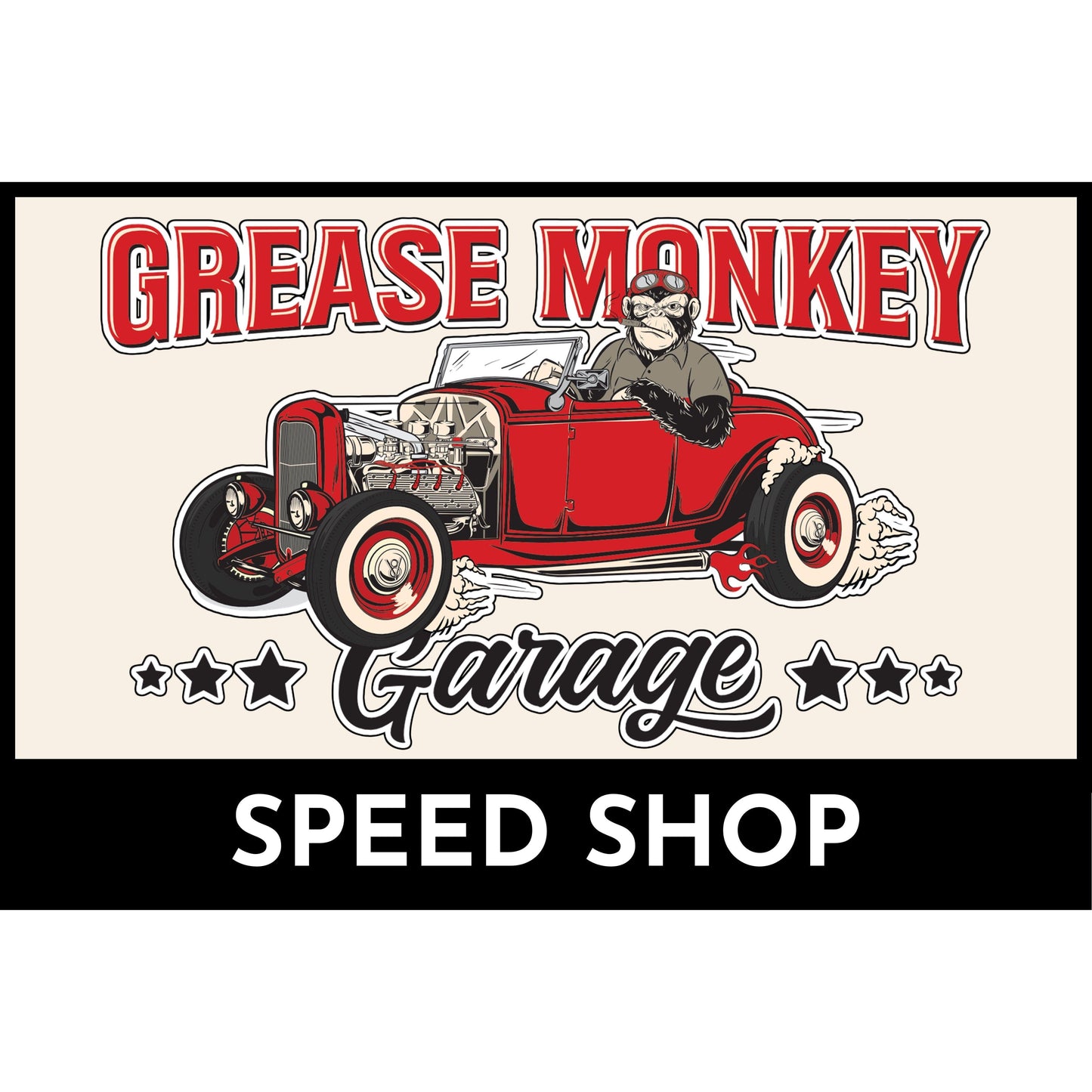 Grease Monkey Garage Speed Shop Metal Sign
