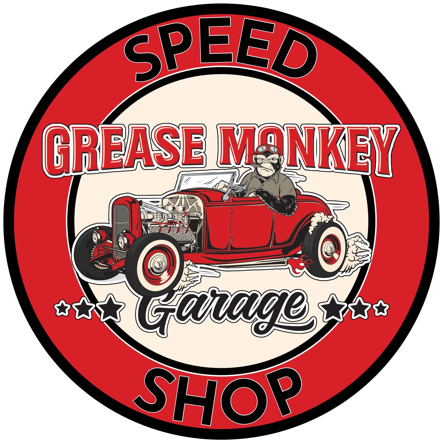 Grease Monkey Garage Speed Shop Metal Sign