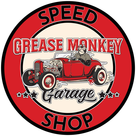 Grease Monkey Garage Speed Shop Metal Sign