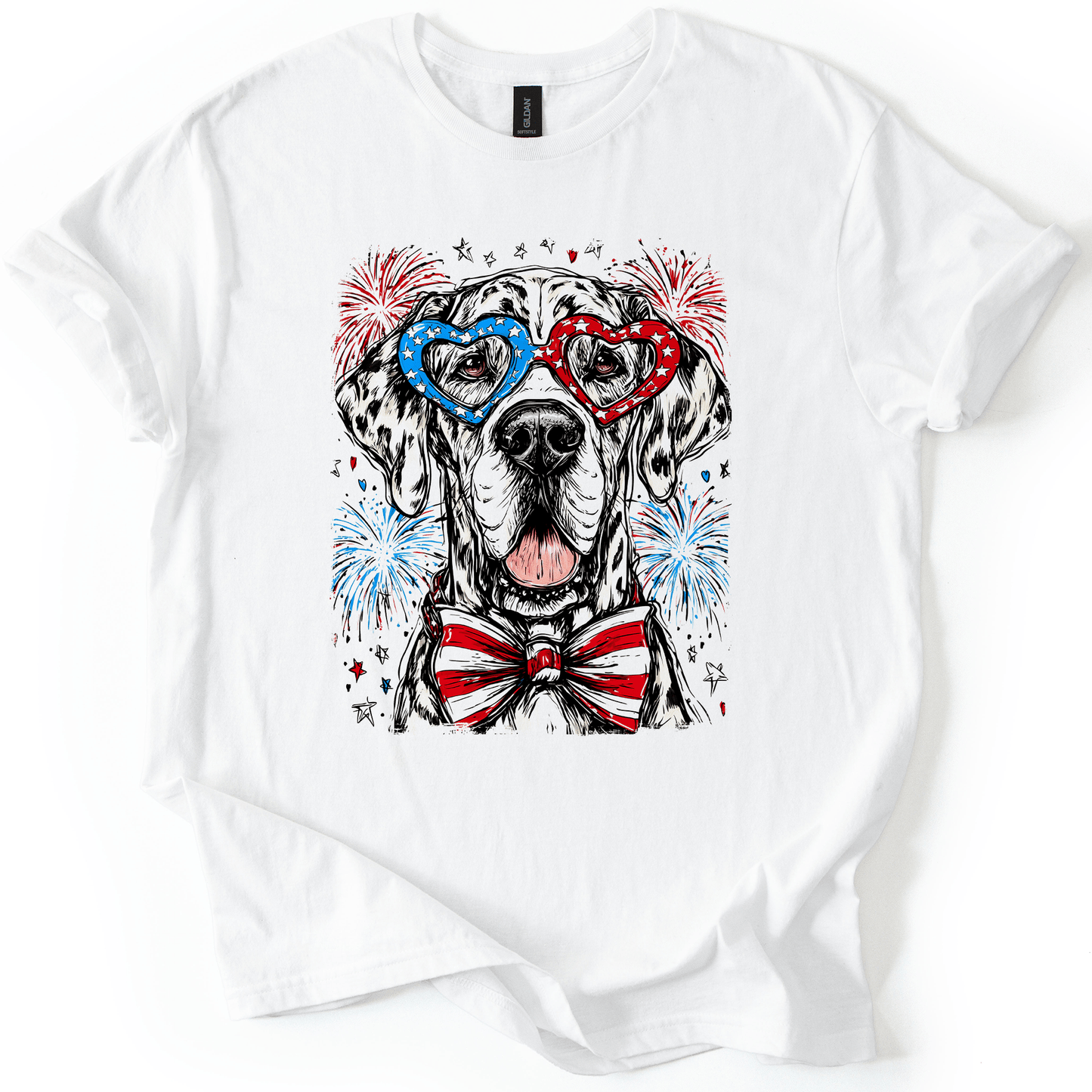 Great Dane Patriotic Dog USA Fourth Of July Pet Lover Celebrate Freedom Graphic Tee