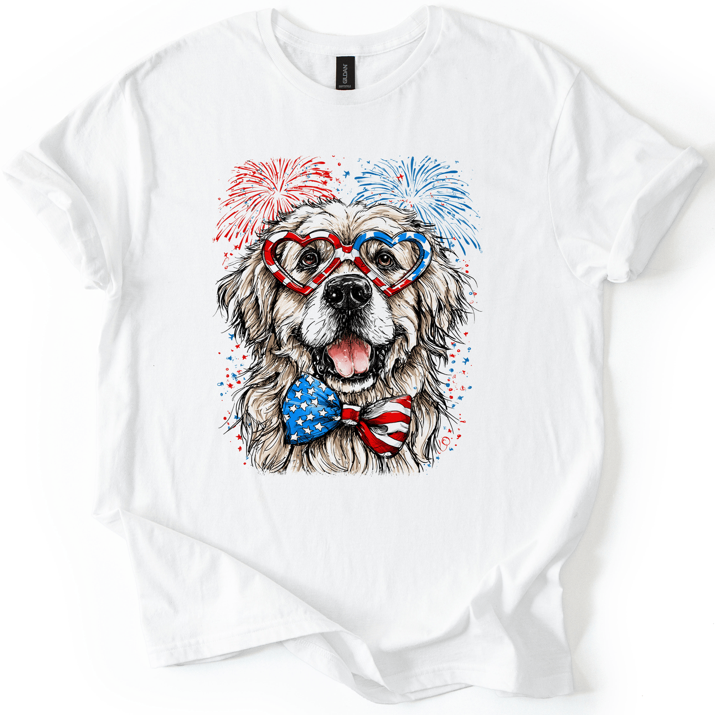 Great Pyrenees Patriotic Dog USA Pride Edition For Pet Lovers Fourth Of July Graphic Tee