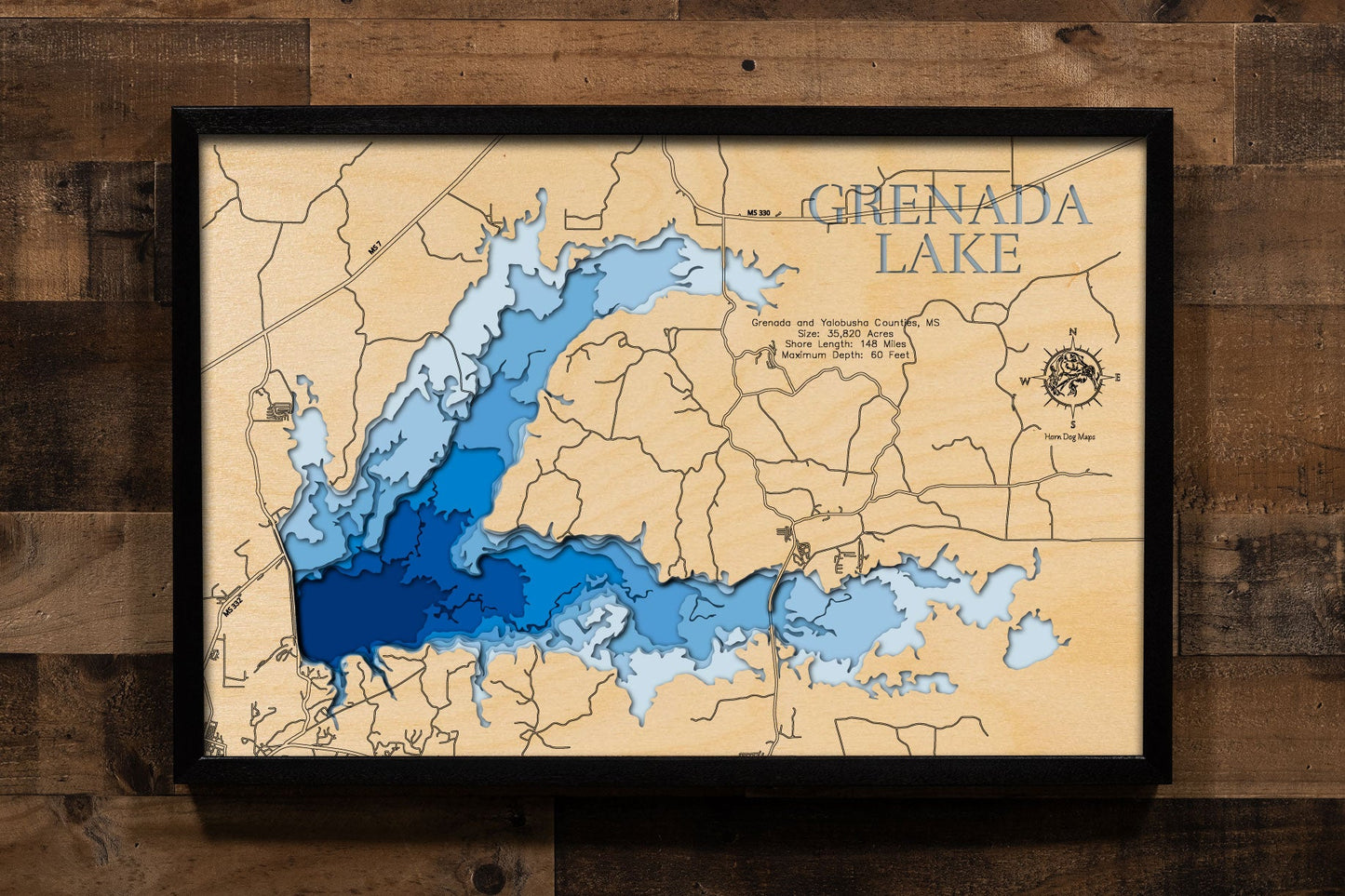 Grenada Lake in Grenada and Yalobusha Counties, Mississippi