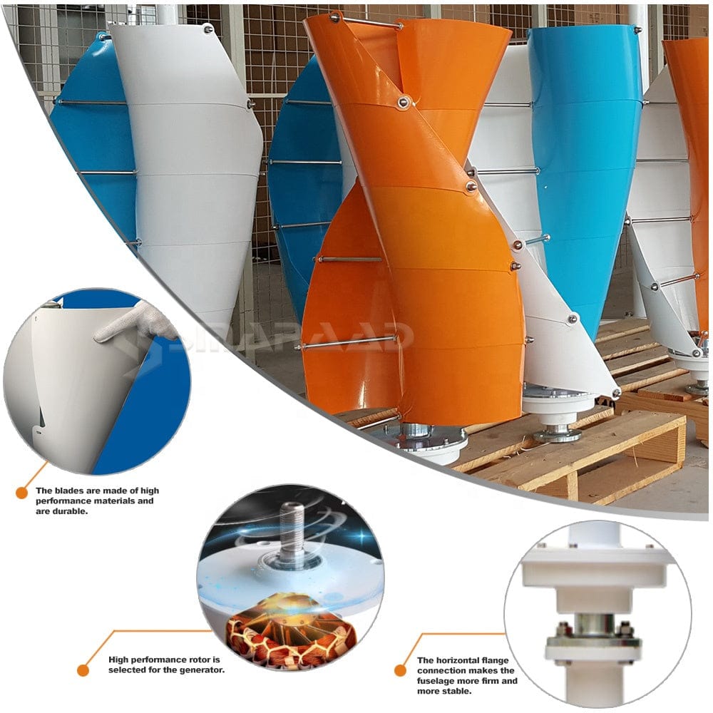 Wind Generator Low Wind Area 2000w 12v 24v Vertical Turbine