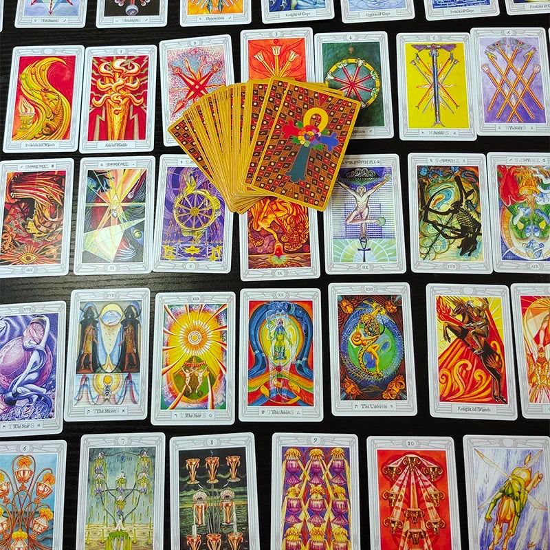 80Pcs Crowley Classic THOTH Tarot Pocket Version Board Games For Party Mysterious Divination Oracle Playing Cards