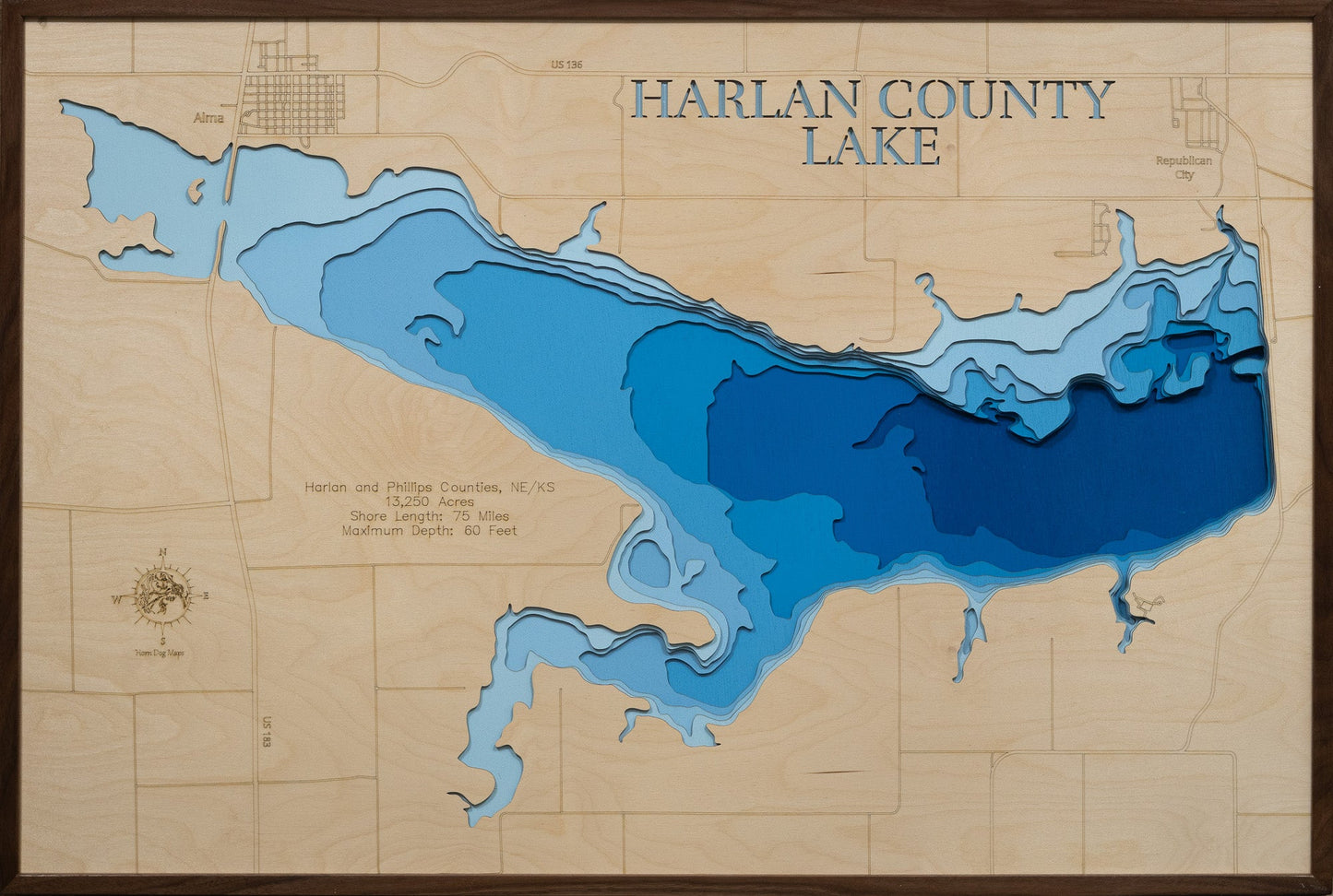 Harlan County Lake in Harlan County, Nebraska and Phillips County, Kansas