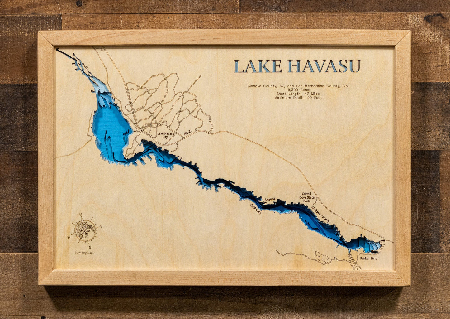 Lake Havasu in Mohave County, AZ, and San Bernardino County, California