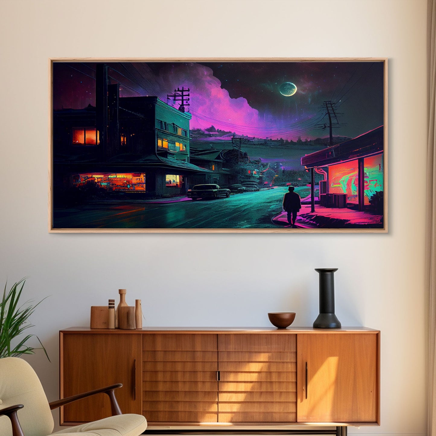 Scifi Art, Framed Canvas Print, Night Of The Comet