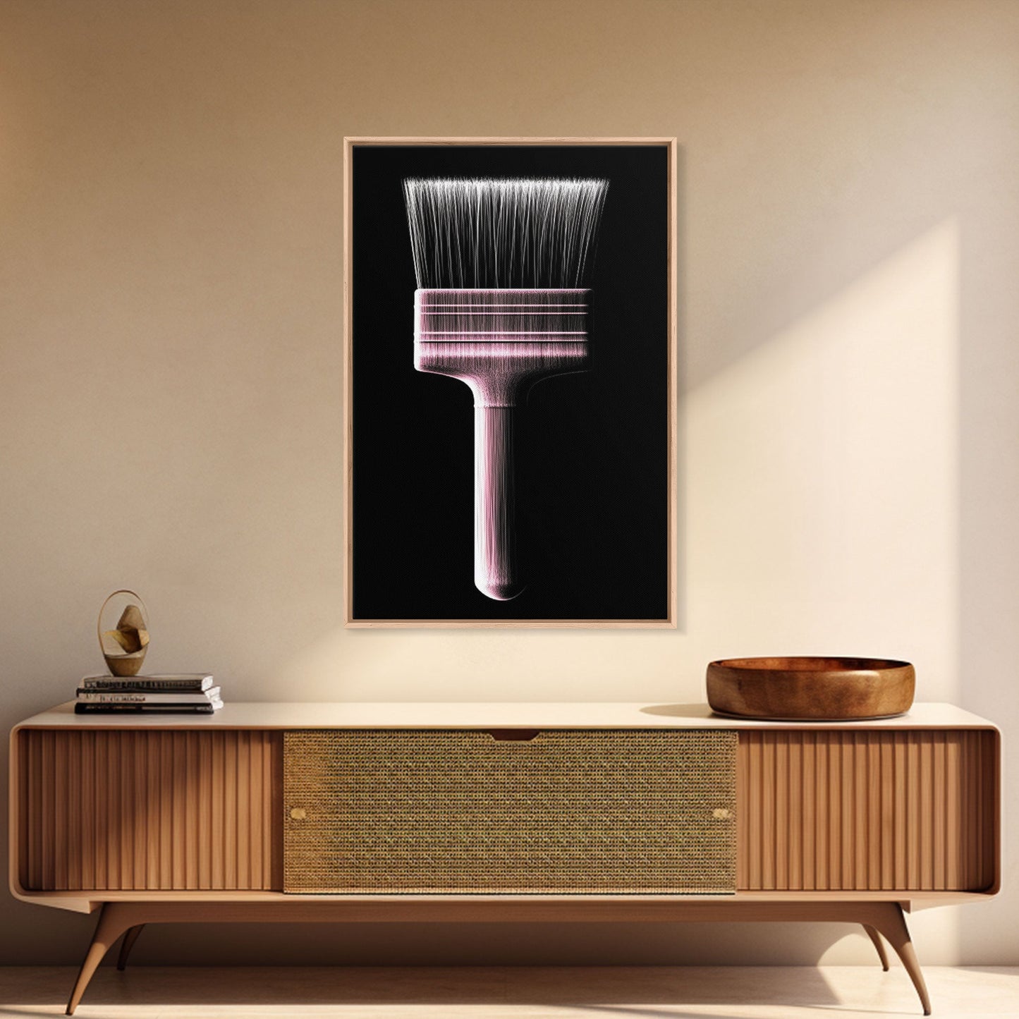 Paint Brush Wall Decor, Brush Art, Craft Room Wall Art, Minimalist Print, Wall Decor, Canvas Print, Wall Art, Framed Canvas