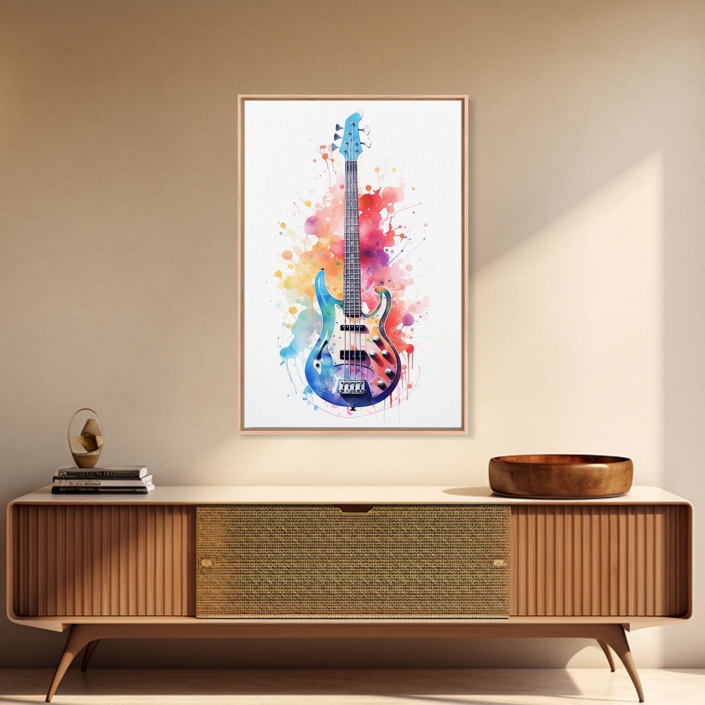 Electric Guitar Wall Art, Rock N Roll Decor, Graffiti Art, Splatter Art, Musician Gift Custom Guitar Art