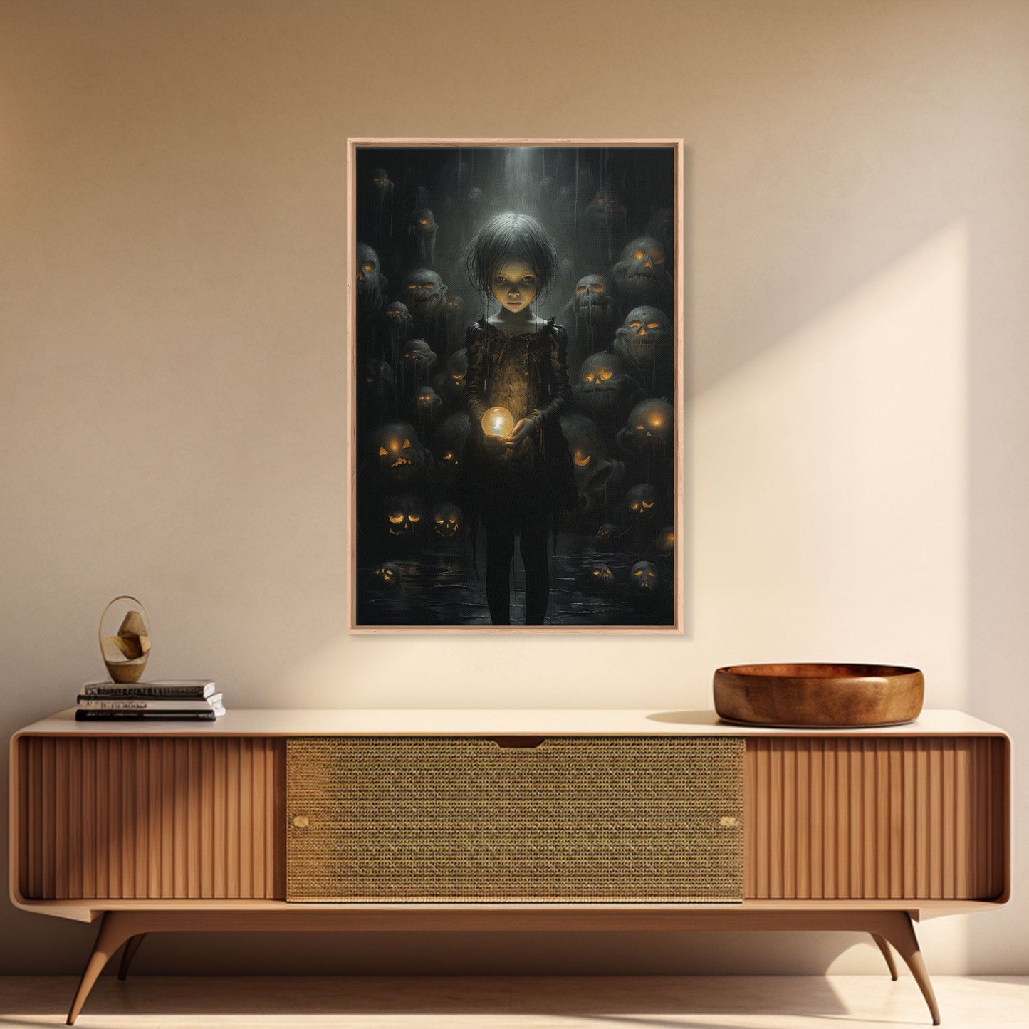 Dark Fantasy Art, Spooky Decor, Goth Decor, Canvas Print, Wall Art, Vertical Print, Dark Wall Art, Video Game Art, Gaming Wall Decor