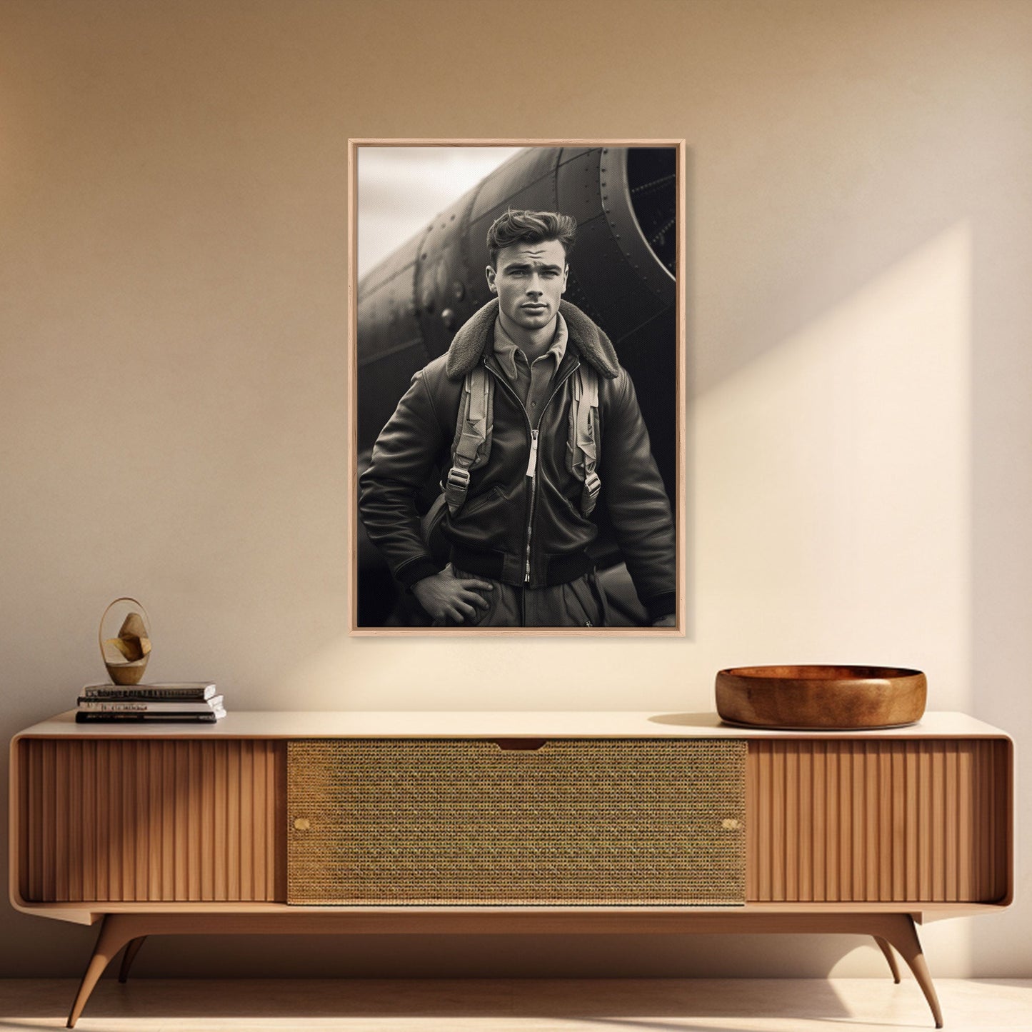 World War 2, Vintage Photo, Aviation Wall Art, Pilot Wall Art, Canvas Print, Wall Art, Vertical Print, Gift For Him, Office Wall Art
