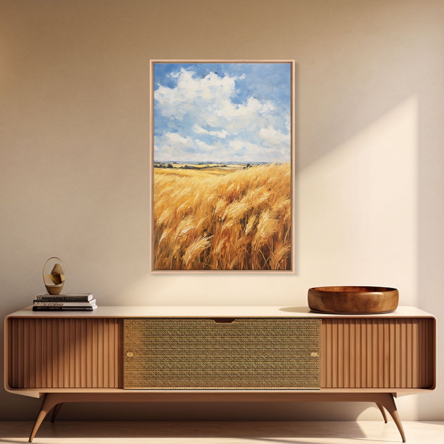 Wheat Feld Wall Art. Farm Wall Print, Landscape Art, Canvas Print, Wall Art, Vertical Art, Gift For Friend, Farmhouse Wall Decor, RV Decor