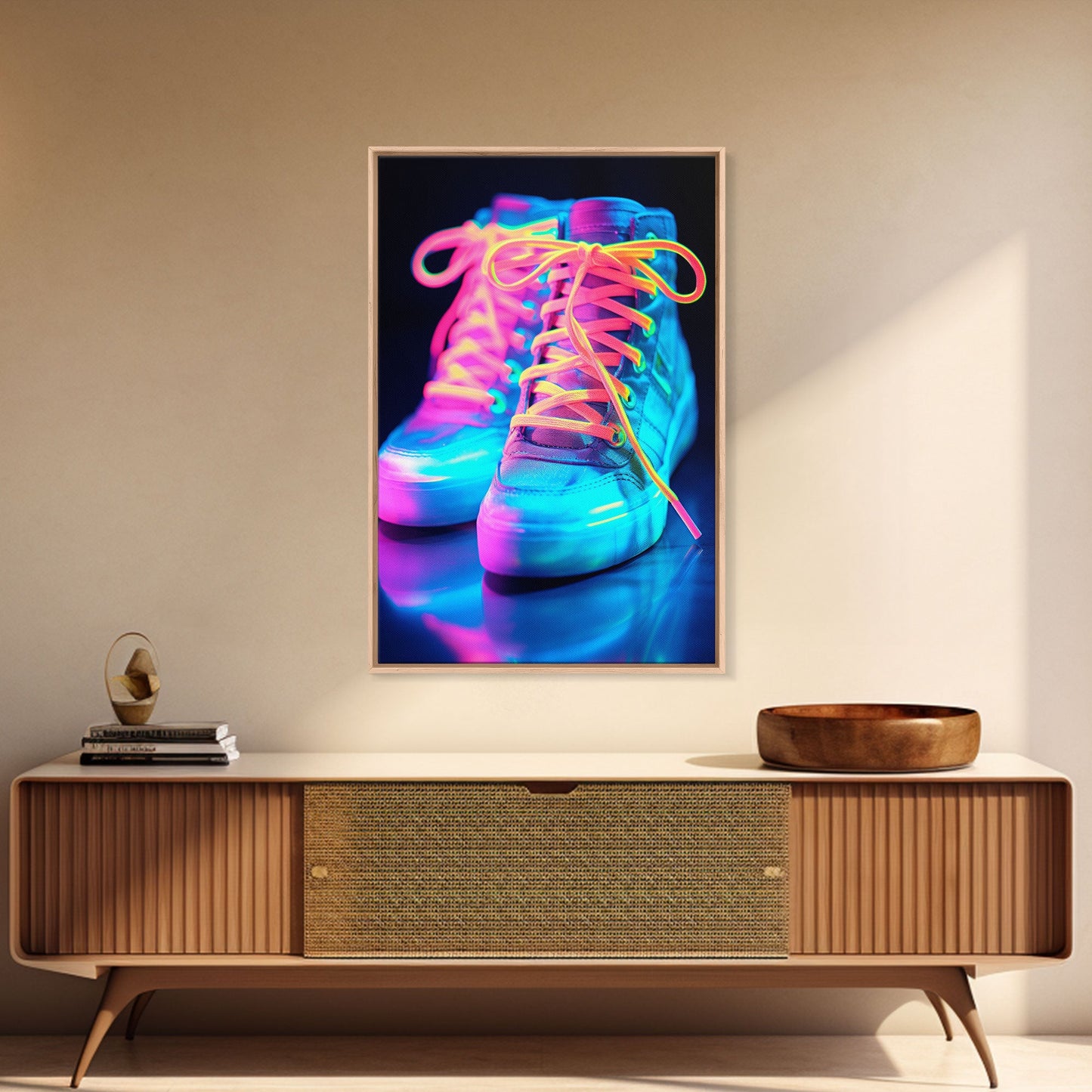 Sneaker Wall Art, Shoe Wall Art, Canvas Print, Wall Hanging, Portrait Art, Room Decor, College Dorm Art, Unique Wall Decor, Gift For Friend