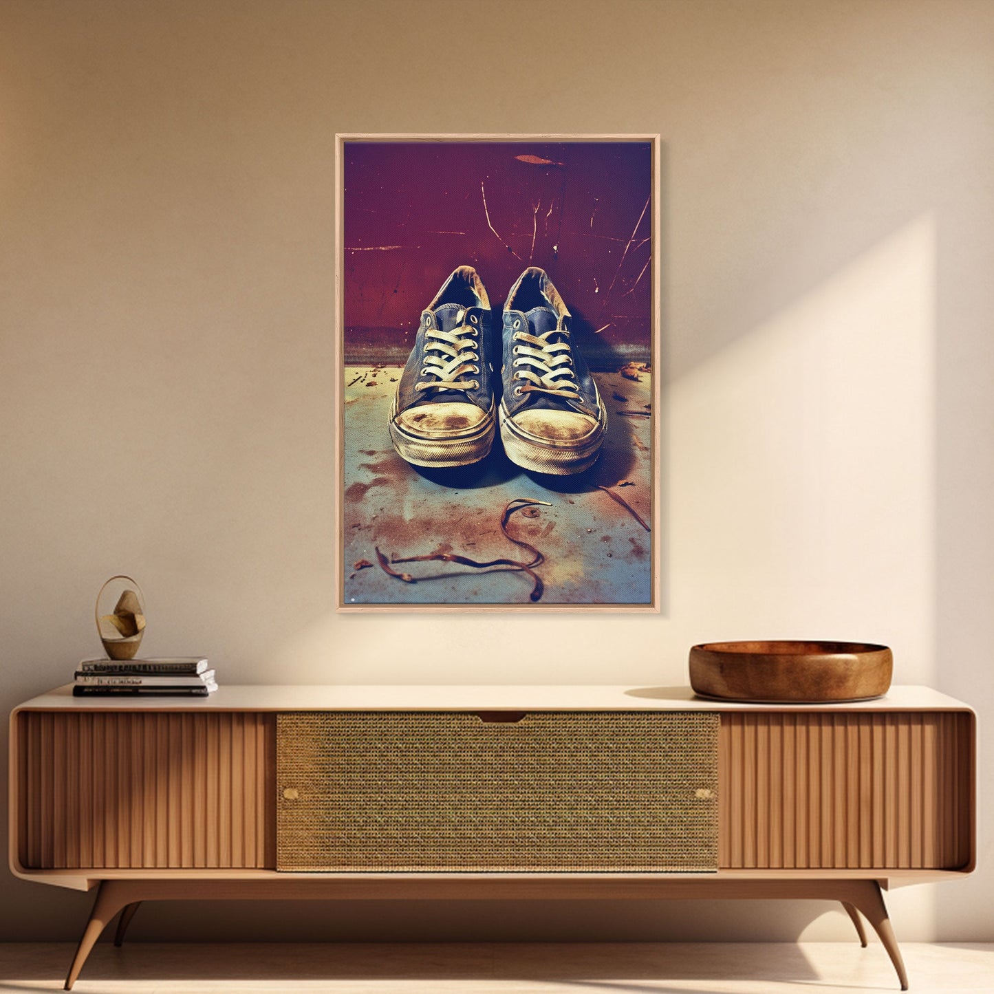 Sneaker Art, Shoe Wall Art, Sneaker Head, Canvas Print, Wall Hanging, Portrait Art, Fashion Wall Art, Gift For Her, Home Wall Decor