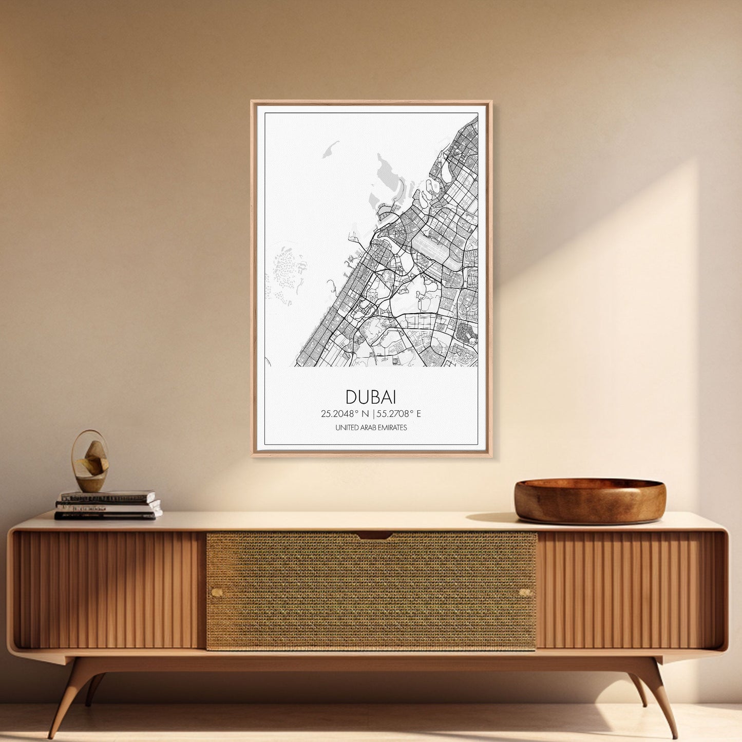Dubai Street Map, UAE Map, City Map Art, Minimalist Art, Wall Art, Canvas Print, Aviation Gift, Travel Art, Office Décor, Unique Wall Art