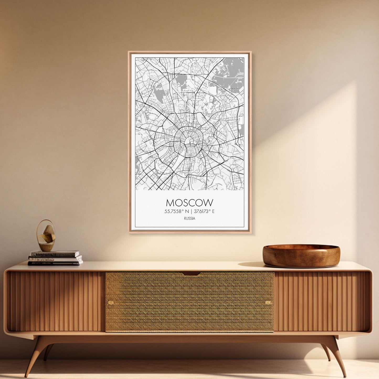 Moscow Street Map, Russia Map, Europe City Map Art, Modern Art, Wall Art, Canvas Print, Wall Art Prints, Gift For Husband, Travel Wall Décor