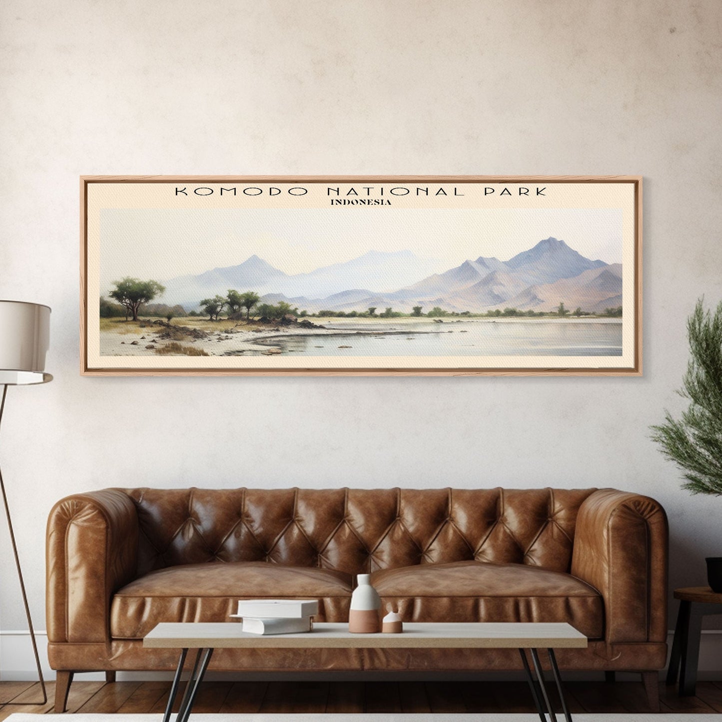 Komodo National Park Framed Canvas Print Travel Poster | Wall Art | Home Decor | Gift For Travel Lover | Wall Hanging | Original Art
