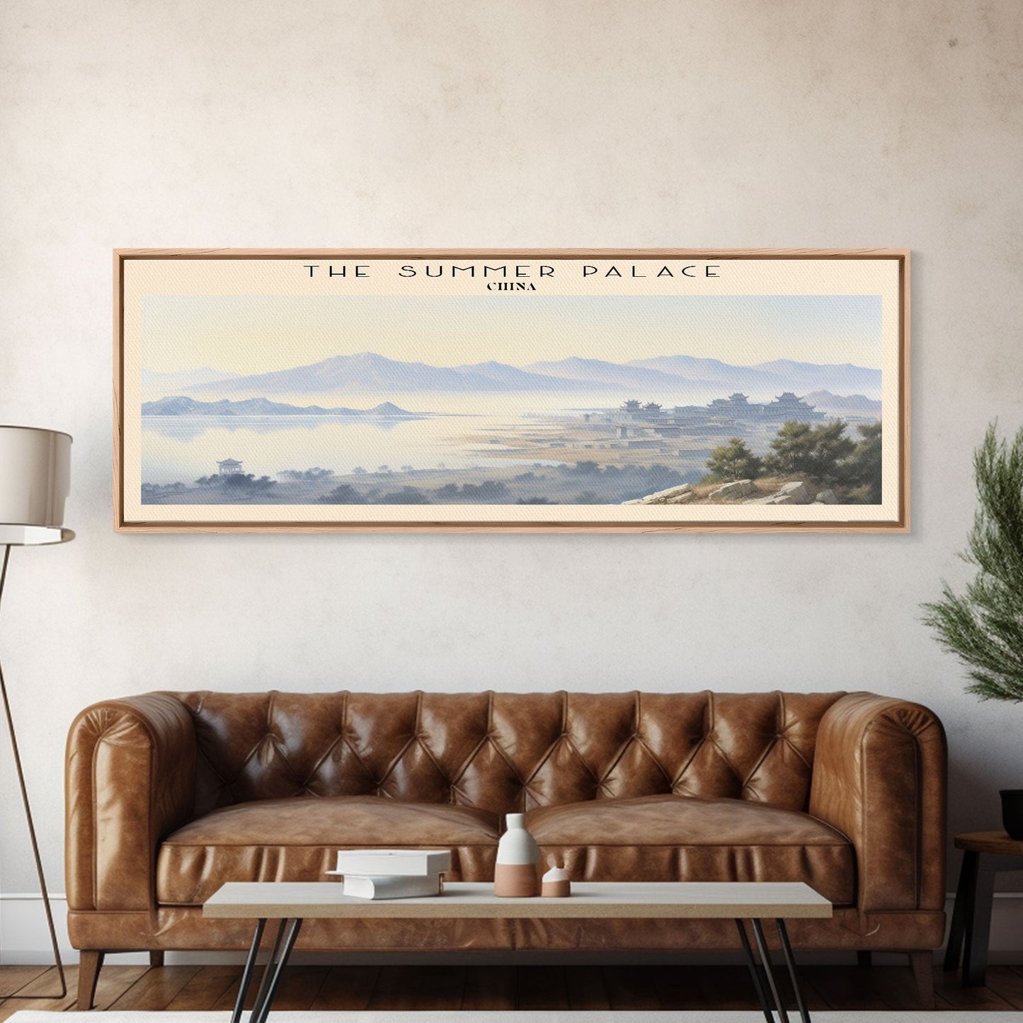 The Summer Palace COUNTRY Travel Poster Print, Framed Canvas Print, COUNTRY Travel Art, Wood Framed Art, Wall Hanging, Home Decor