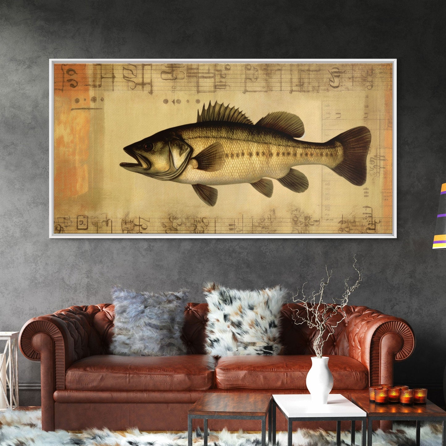 Fish Wall Decor, Animal Wall Art, Nature Wall Art, Minimalist Wall Decor, Panoramic Wall Decor, Canvas Print, Wall Art, Framed Canvas Art