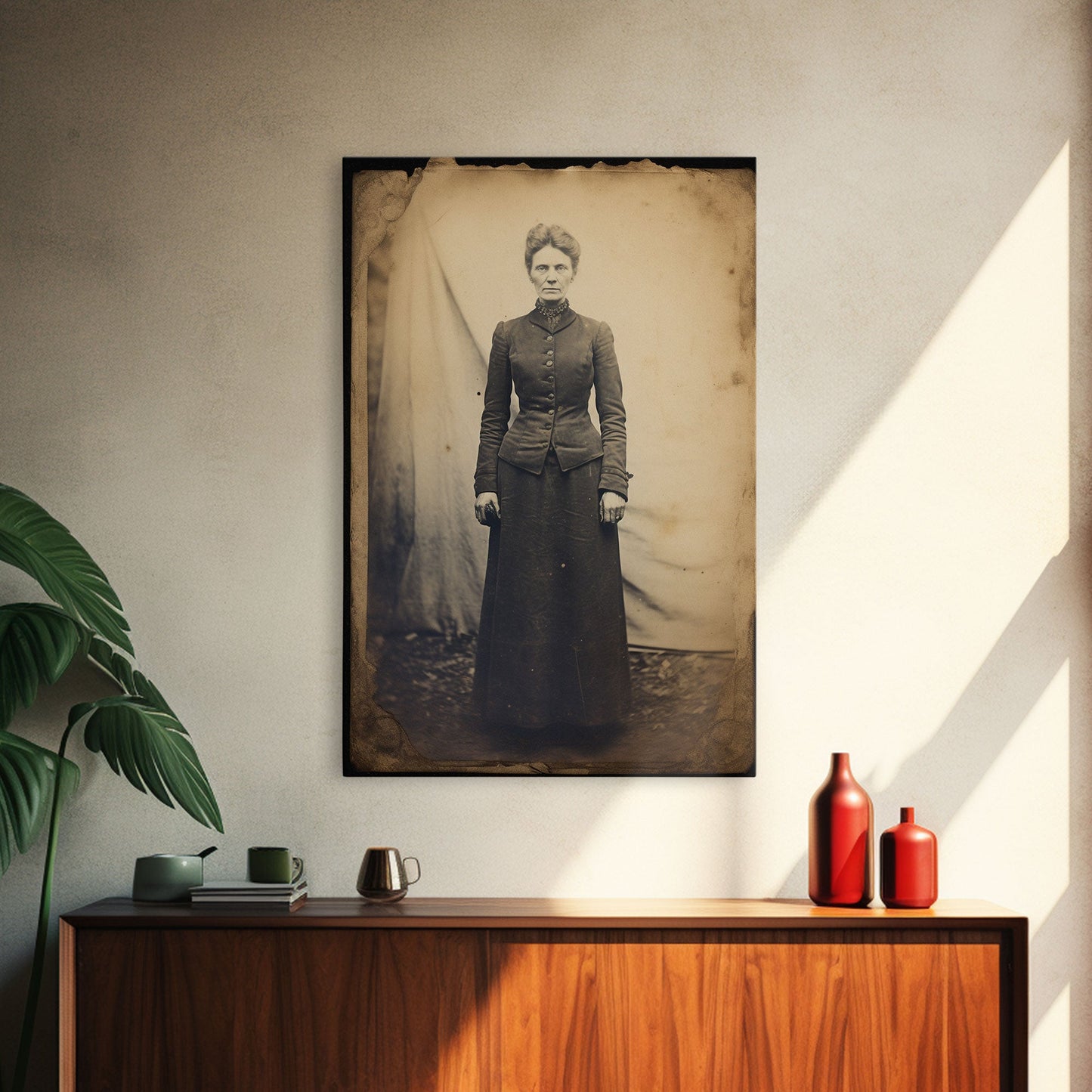 Portrait From Photo, Victorian Wall Art, Antique Photograph, Canvas Print, Wall Art, Vertical Print, Southern Decor, Victorian Woman