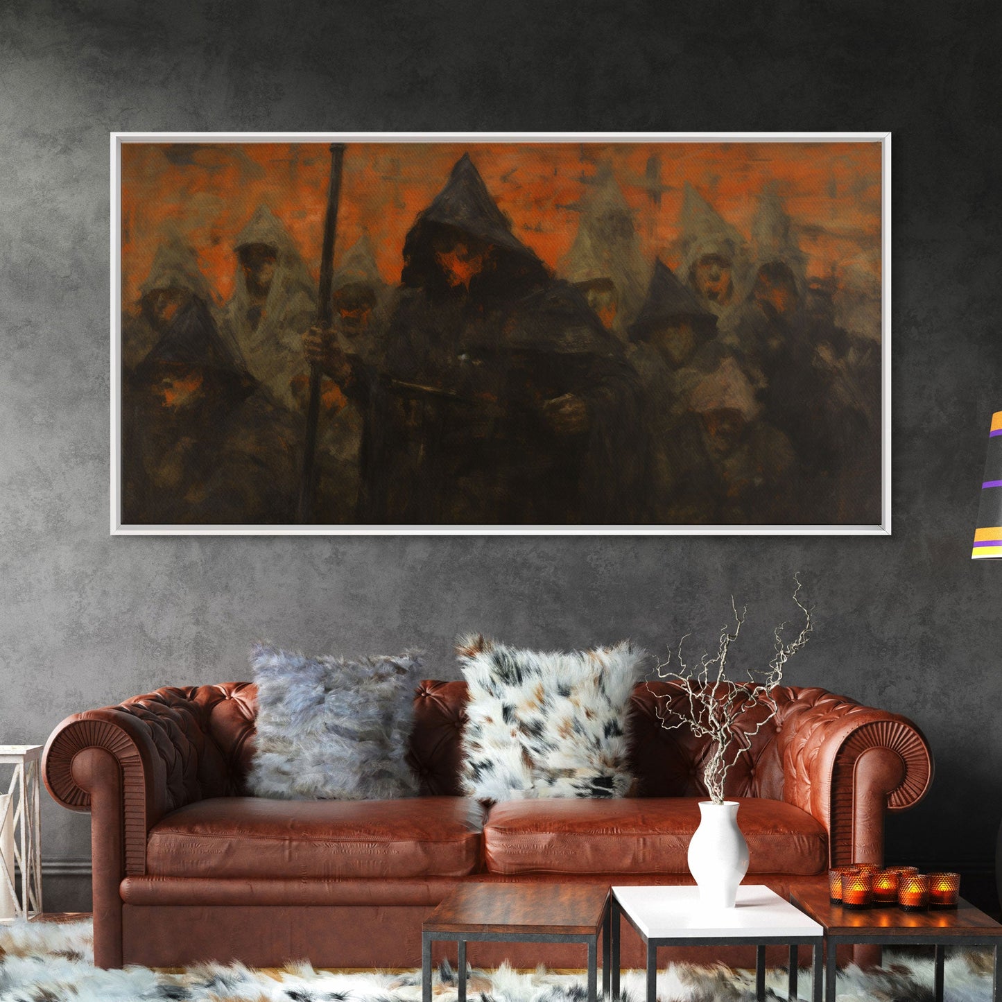 The Cult, Framed Canvas Print, Horror Prints, Halloween Art Print, Dark Academia, Spooky Halloween Art