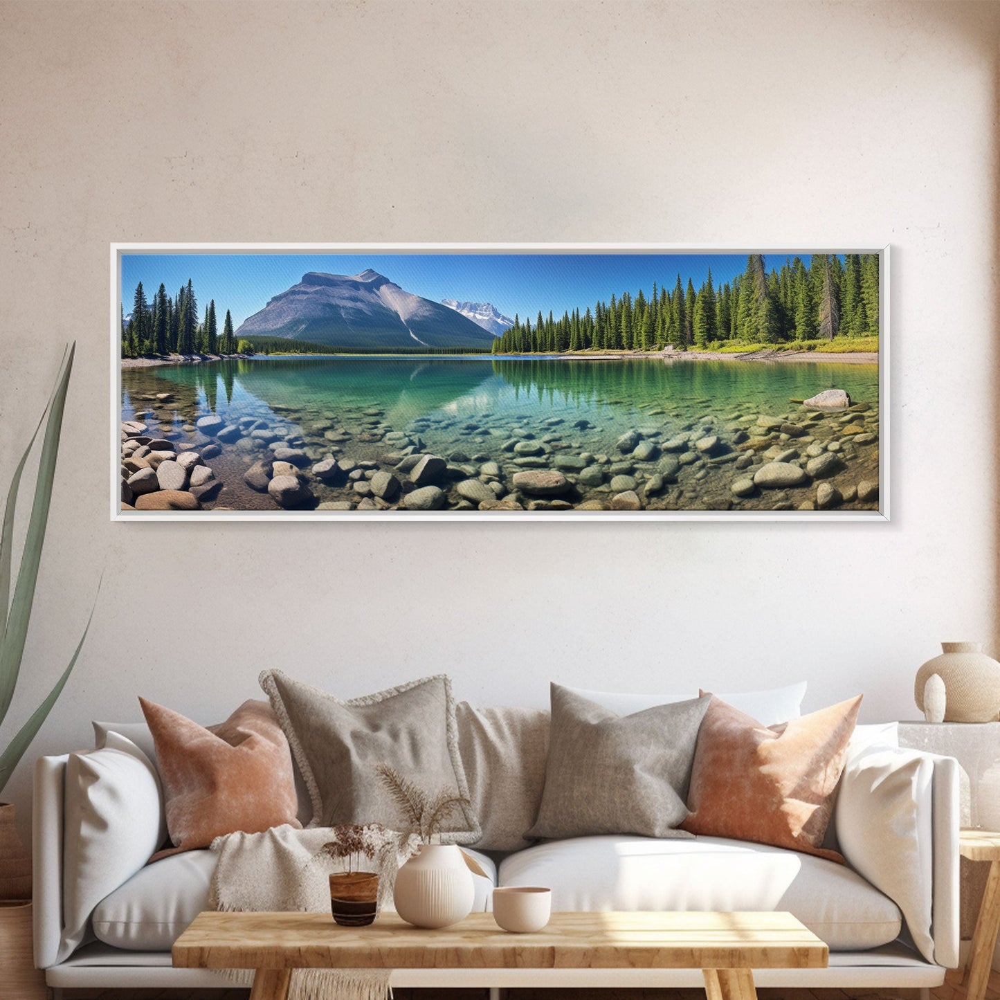 Photographic Panoramic of Banff National Park, Sunset Photography, National Park Art, Framed Canvas Print, Landscape Photography