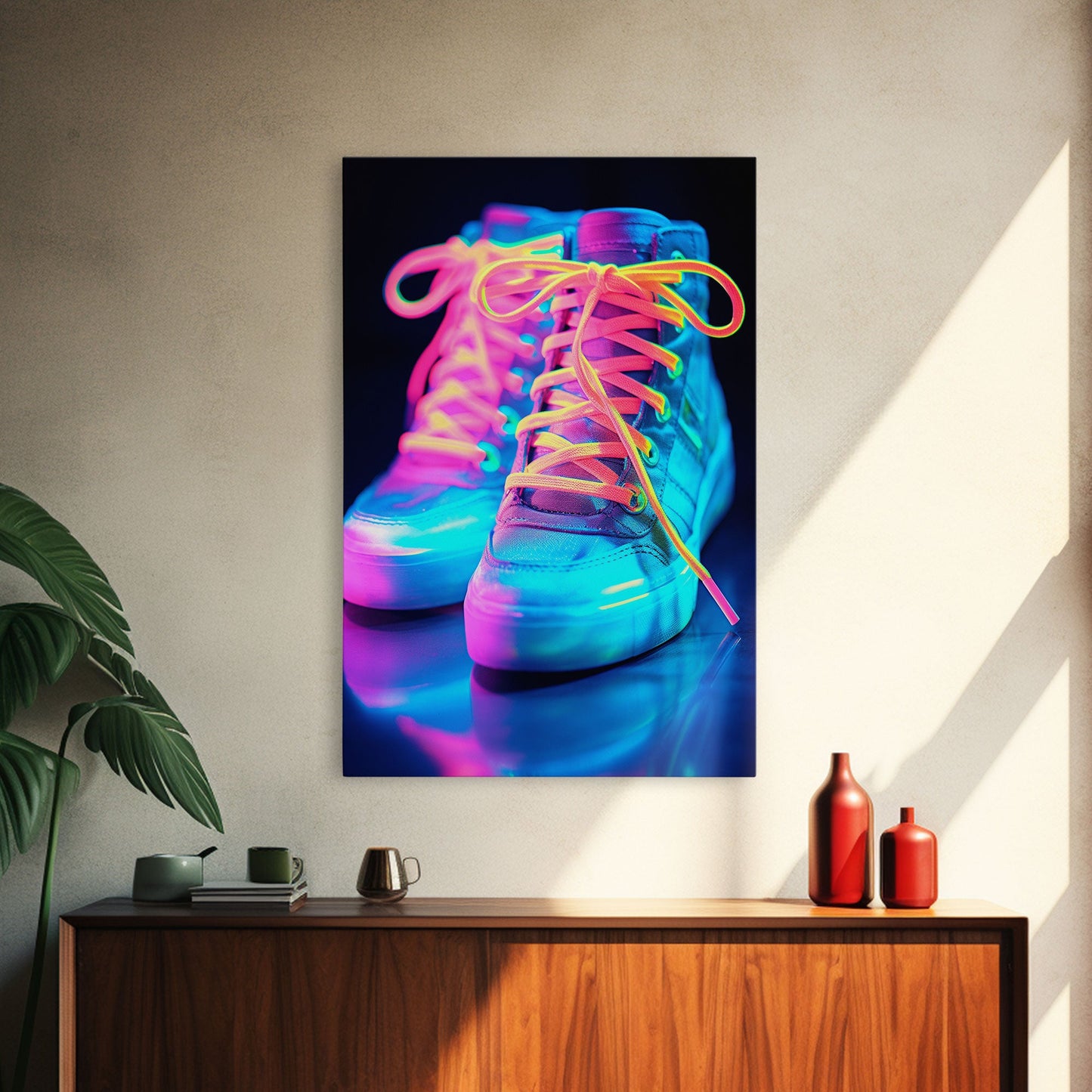 Sneaker Wall Art, Shoe Wall Art, Canvas Print, Wall Hanging, Portrait Art, Room Decor, College Dorm Art, Unique Wall Decor, Gift For Friend