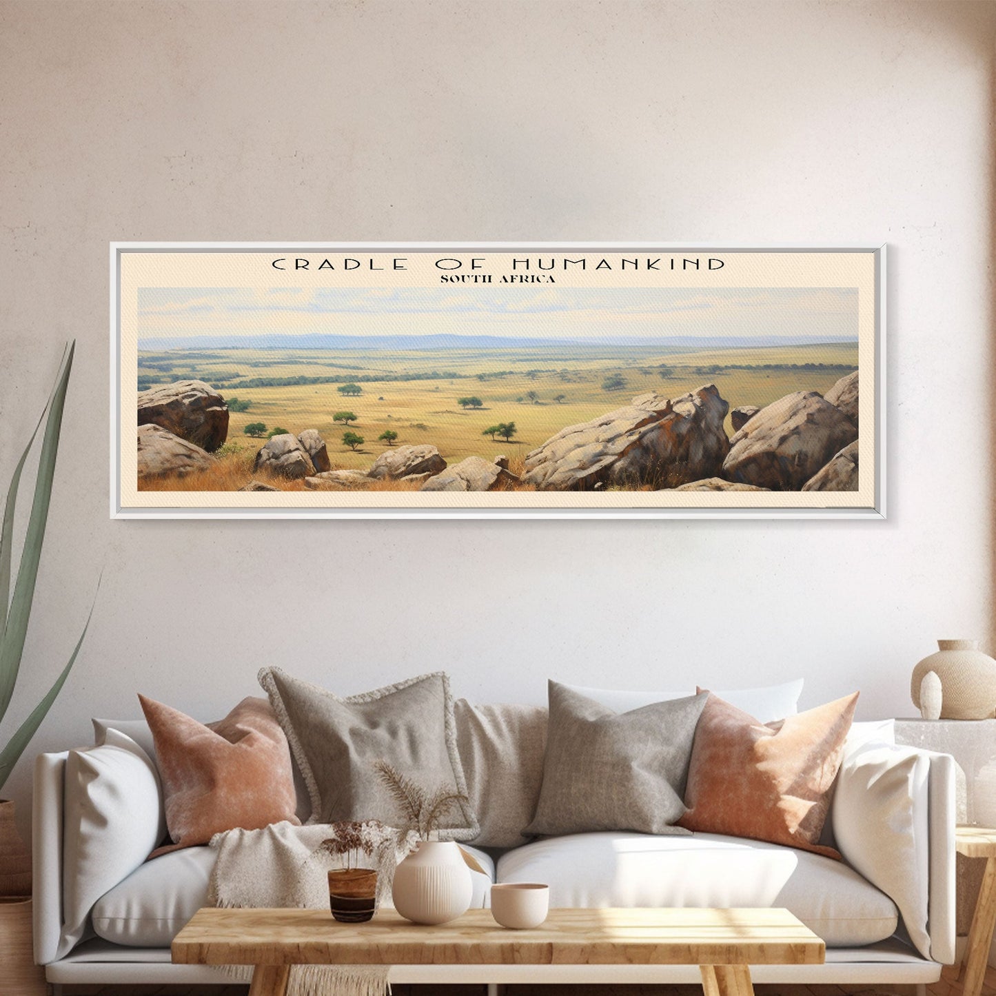 Cradle of Humankind Travel Poster Print, Framed Canvas Print, COUNTRY Travel Art, Wood Framed Art, Wall Hanging, Home Decor