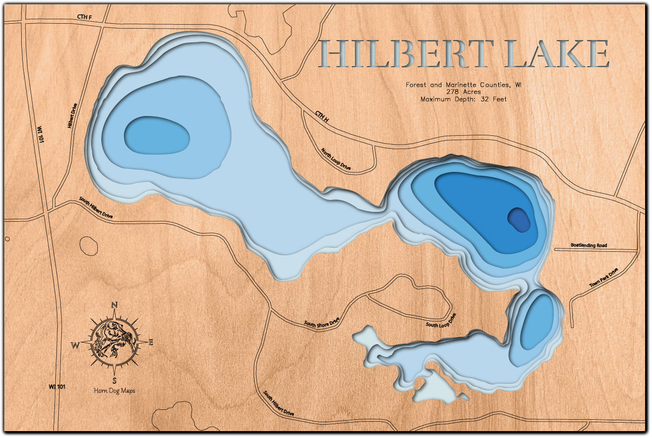 Hilbert Lake in Forest and Marinette Counties, Wisconsin
