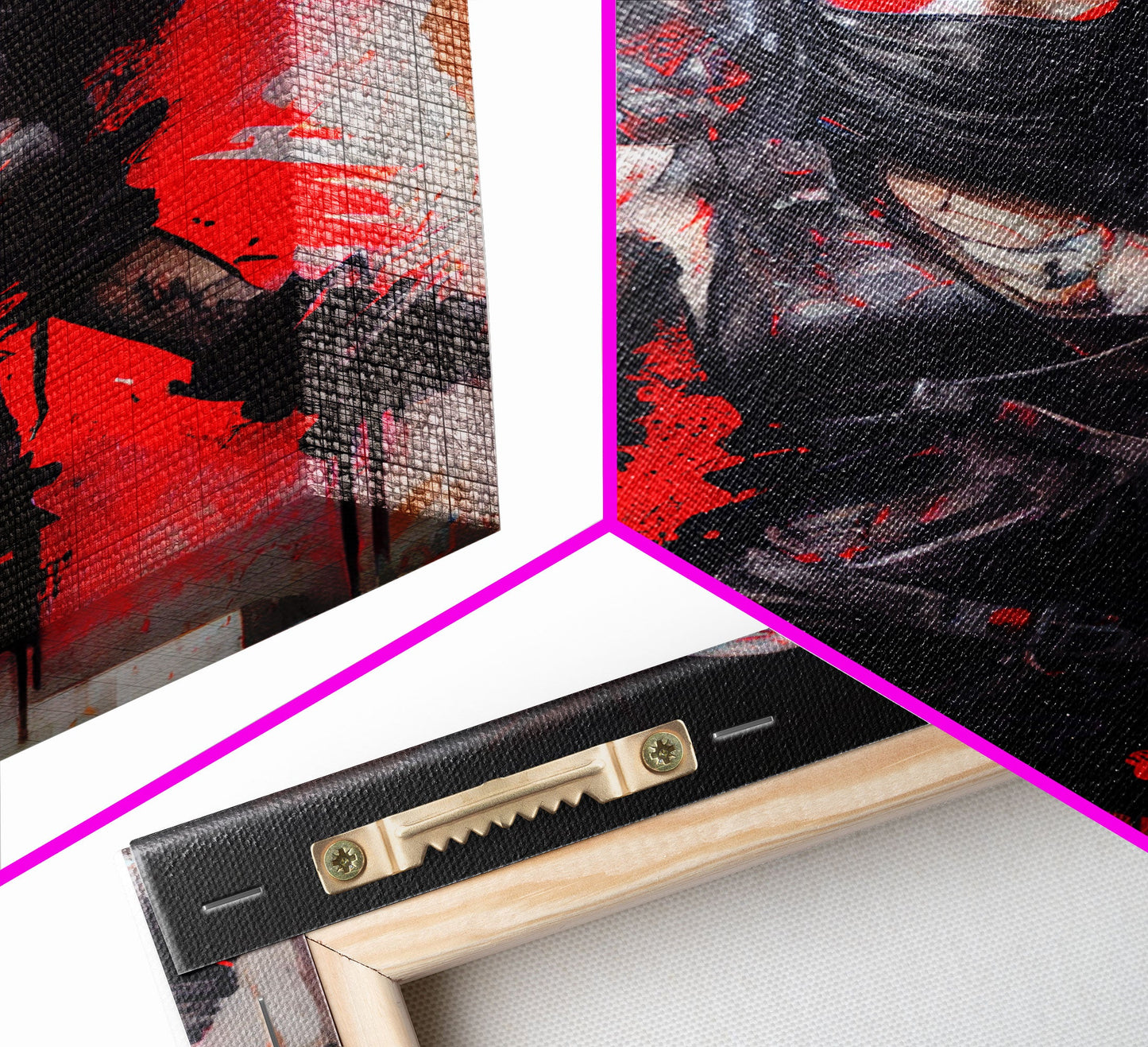 Graffiti angel art, framed canvas print, urban art