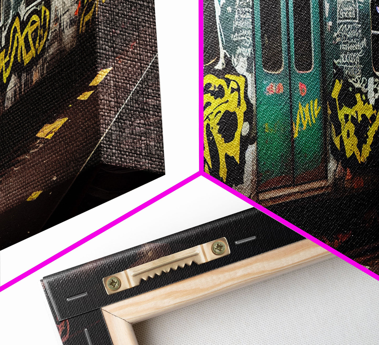 Graffiti Subway Car - Cool Wall Art -Framed Canvas Print - Unique Wall Decor - Framed Art - Train Car With Graffiti