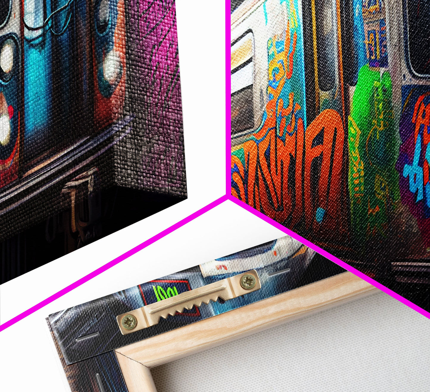 Urban Decay Wall Art - Graffiti Covered Subway Train - 1970s NYC Art - Framed Canvas Print - Original Art - Dystopian Urban Decay