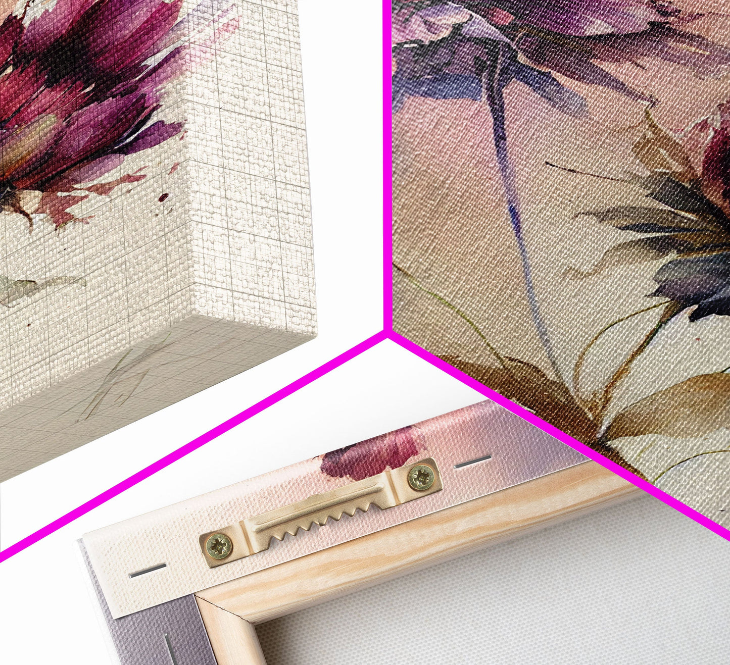 Vintage Style Framed Canvas Art  // Vintage Floral Print // Vintage White Roses Painting // Still Life Botanical Farmhouse print // Flower