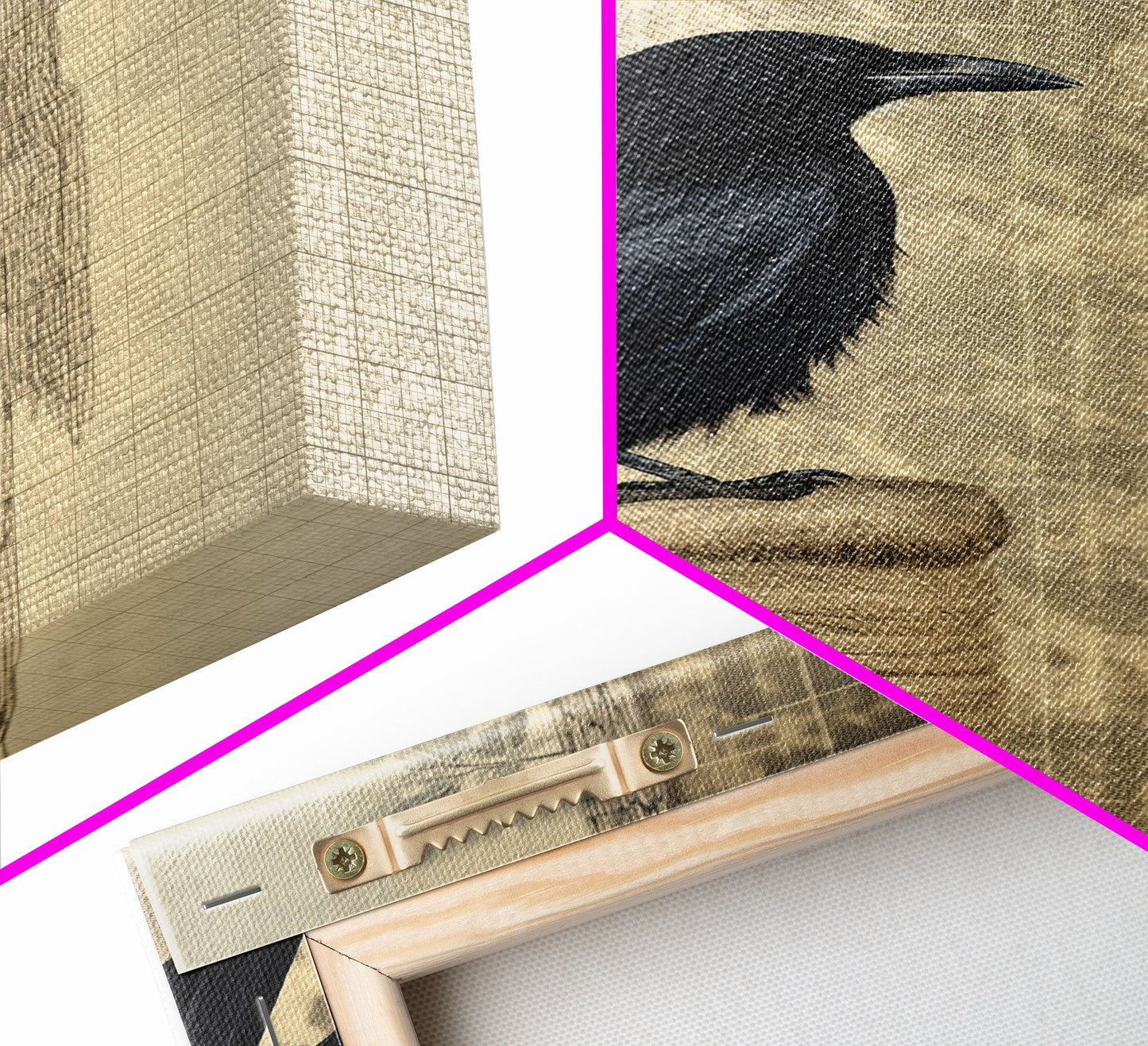 Black Bird Wall Art, Crow Wall Decor, Animal Wall Art, Nature Print, Modern Print, Wall Decor, Canvas Print, Wall Art, Framed Canvas