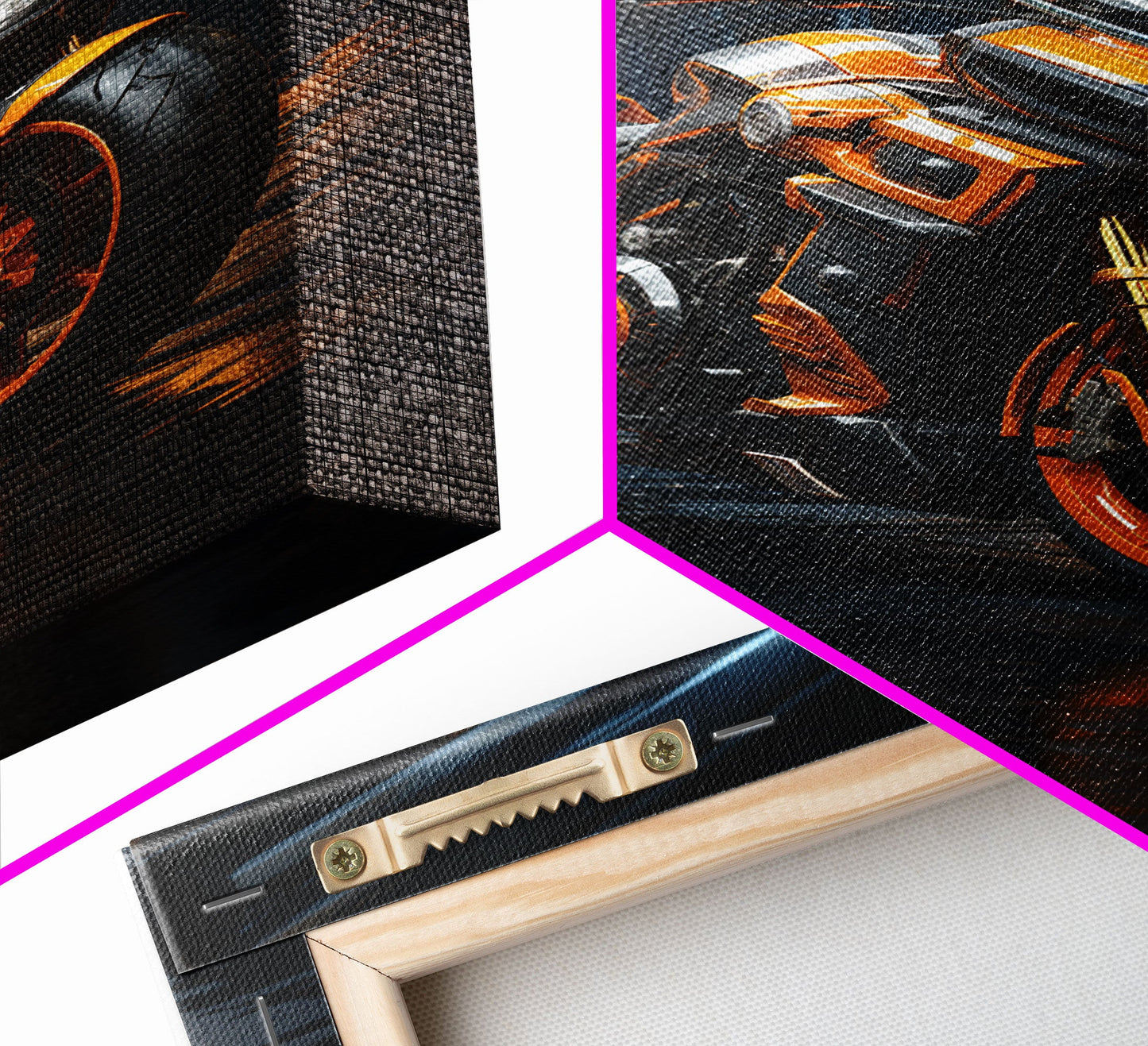 Futuristic Cyberpunk Motorcycle Concept Art, Sport Bike Canvas Print