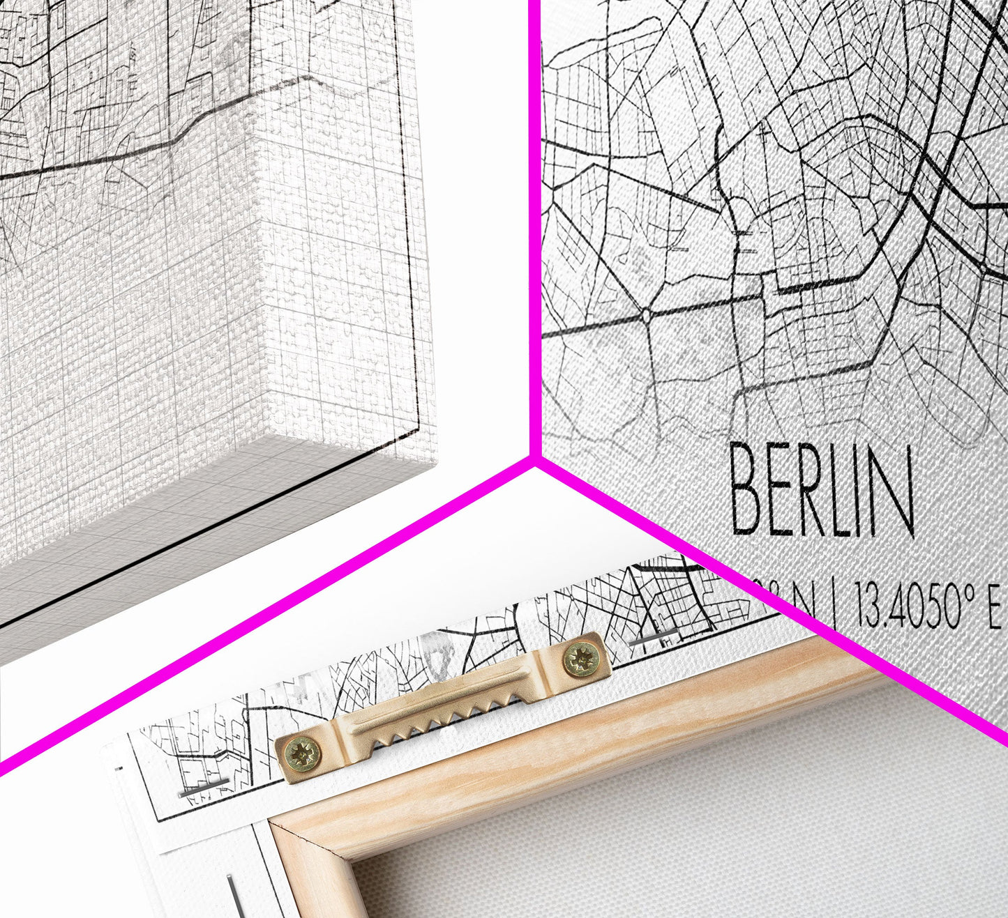 Panoramic Berlin City Map, Germany Art, Map Print, Minimalist Wall Art, Canvas Art, Housewarming Gift, Street Map Art, Closing Gift