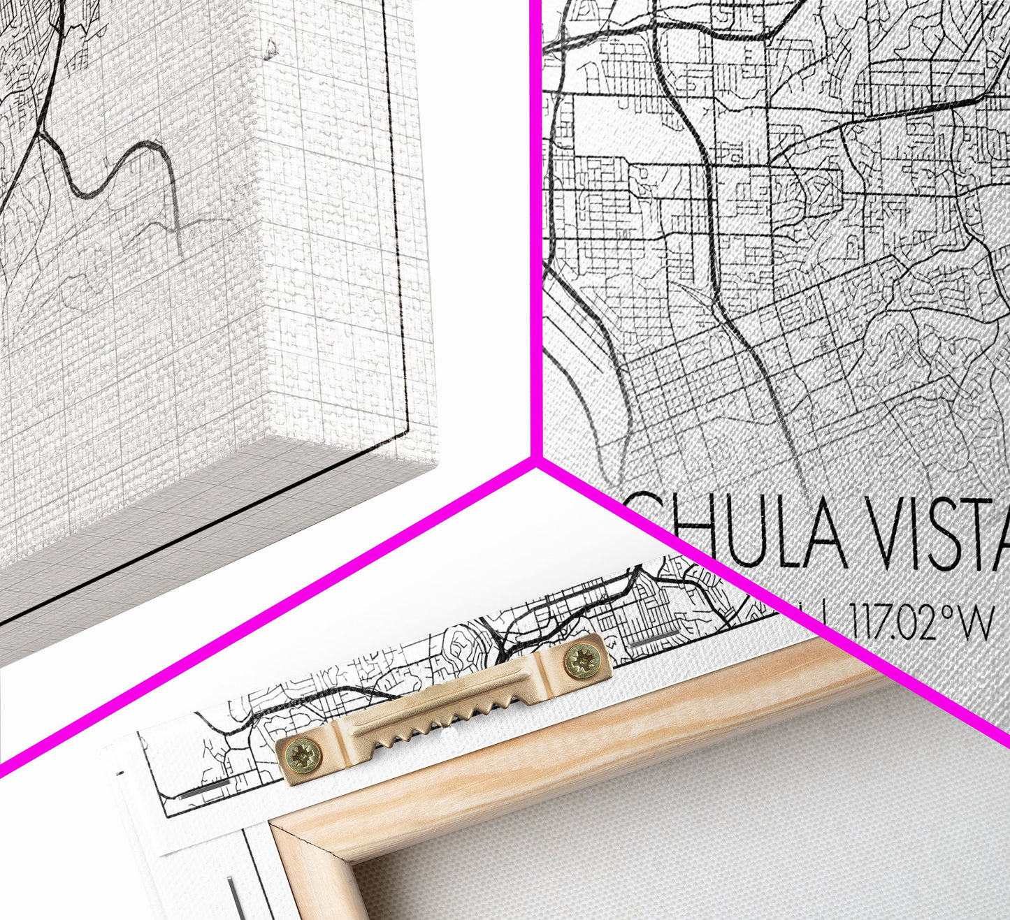 Chula Vista Street Map, California Map, Map Print, Modern Art, Wall Art, Canvas Art, Laundry Room Décor, Homeschool Wall Art, Over Bed Art