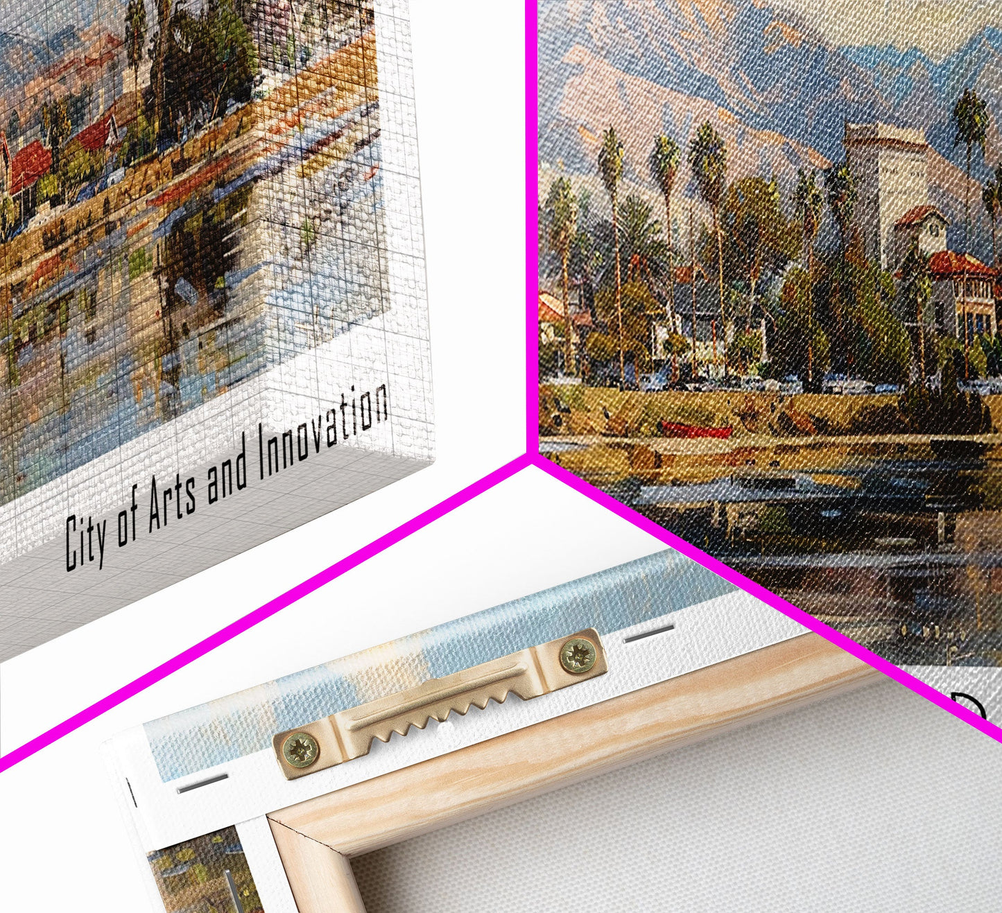 Riverside California Panoramic Print, Creative Framed Canvas Print, Travel Poster Art, Living Room Decor, Home Wall Art, Gift Idea
