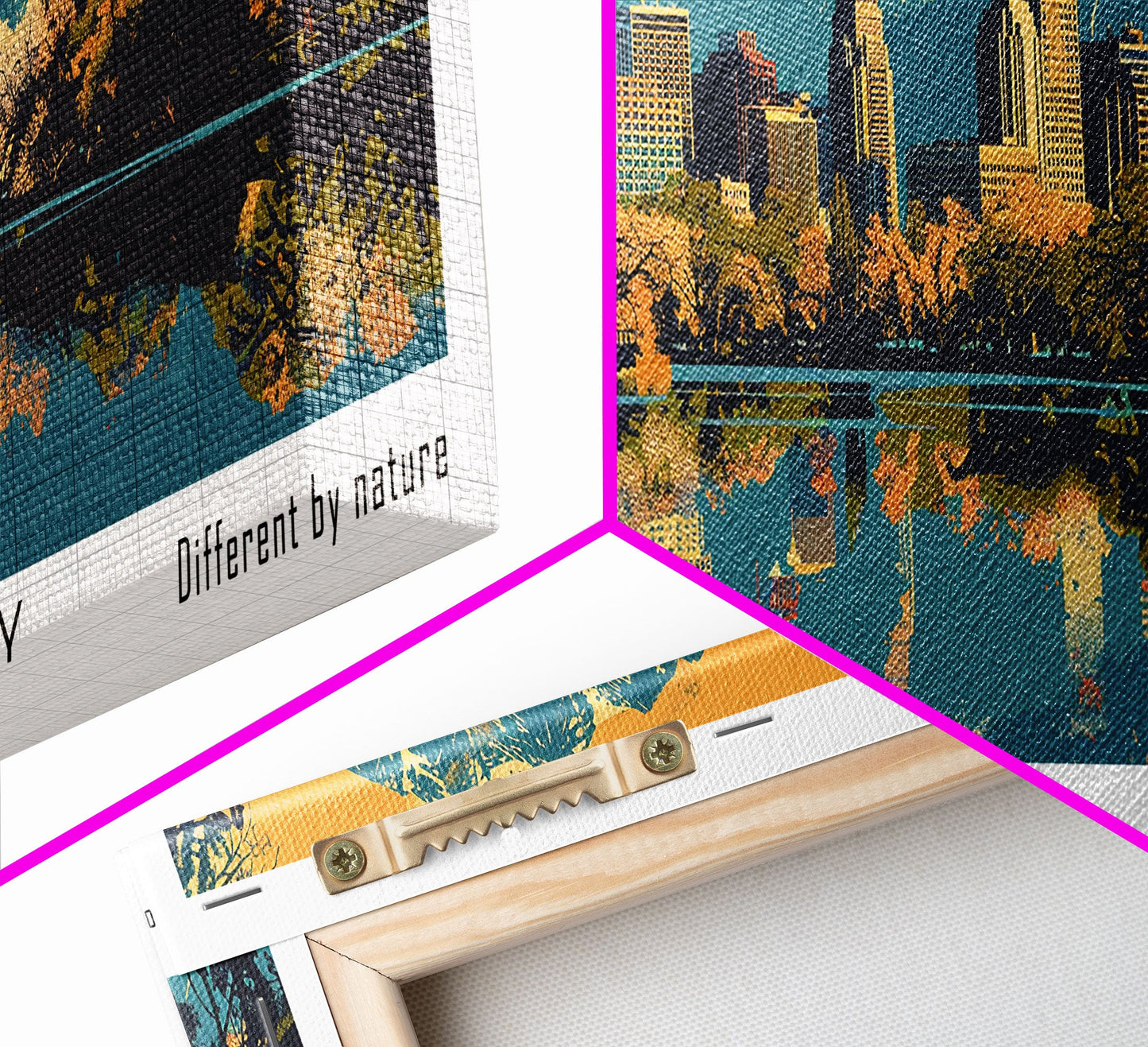 Salt Lake City Utah Panoramic Wall Art, Mid Century Modern Framed Canvas Print, Retro Pop Art Travel Poster, City Art, Office Wall Decor, Living Room Art