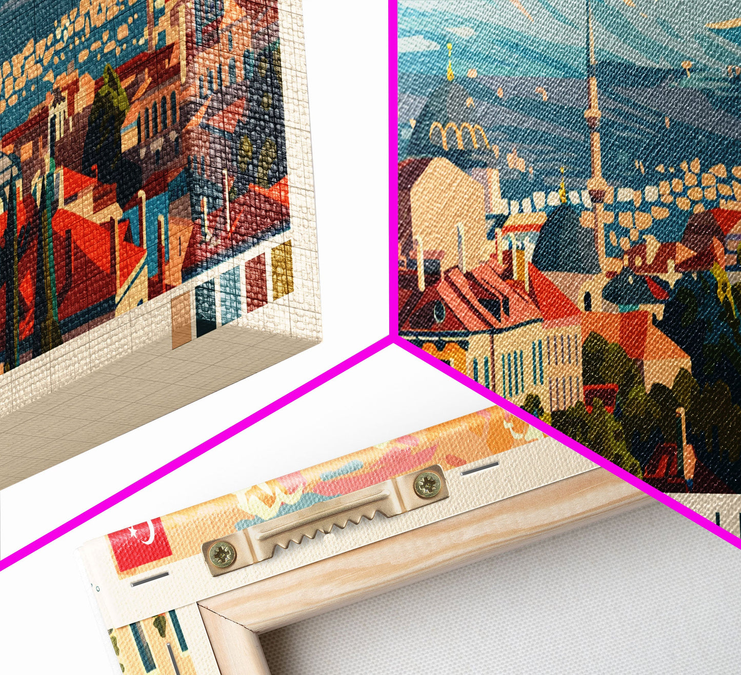 Eskisehir Turkey Panoramic Travel Poster, Framed Canvas Print or Metal Wall Art, Travel Art, Home Decor, Panoramic Painting, Midcentury Art