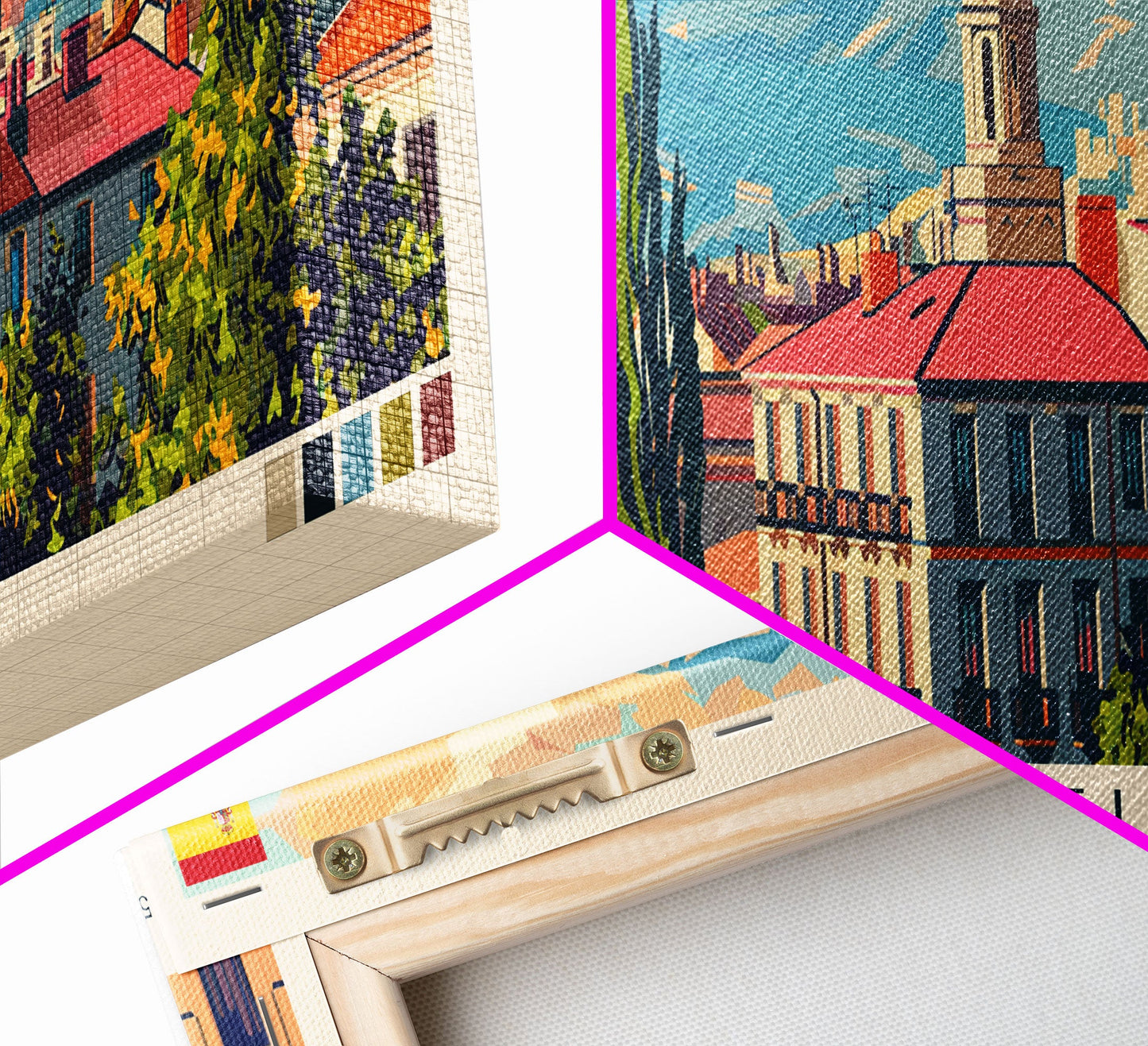 Sabadell Spain Travel Print Wall Art, Panoramic City Art, Travel Art, Wall Decor, Vacation Gift, Framed Canvas Print Or Metal Art