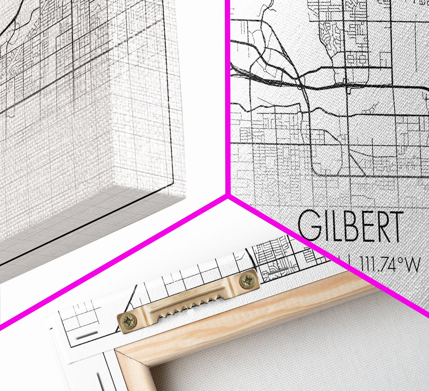 Gilbert City Map, Arizona Map, Map Art, Minimalist Art, Wall Art, Canvas Art, Lake House Décor, Ranch House Décor, Dorm Wall Décor, Home Art