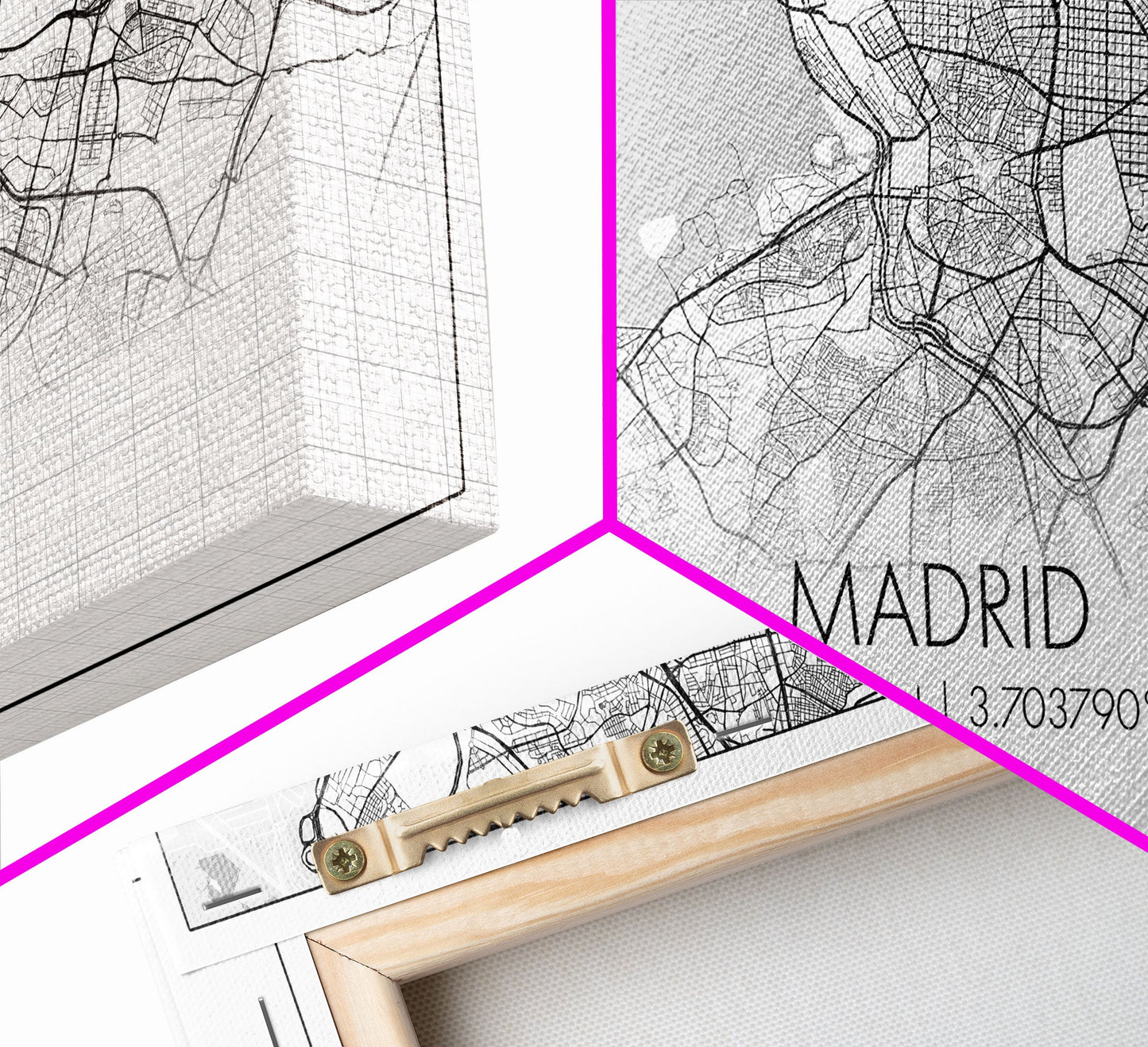 Madrid City Map, Spain Map, Map Art, Modern Art, Wall Art, Canvas Art, Europe Wall Art, Girl Room Décor, Mens Gift, Preppy Wall Art, Office