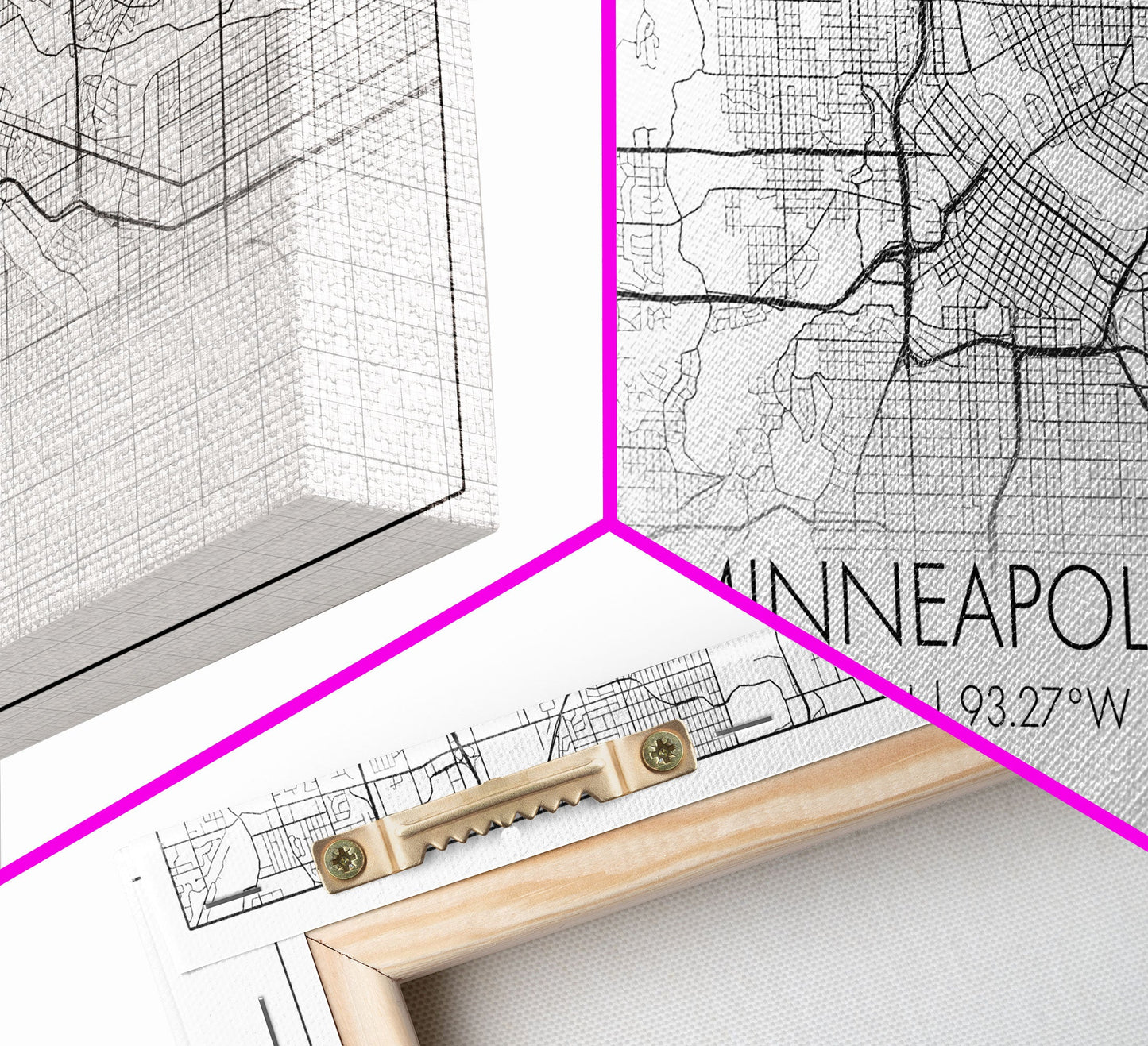 Minneapolis City Map, Minnesota Map, Map Art, Minimalist Wall Art, Wall Art, Canvas Art, Dorm Room Décor, Home Décor Wall Art, Gift For Dad