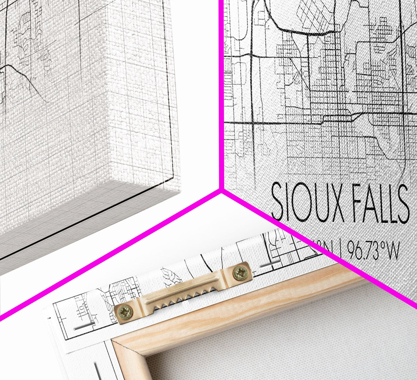 Panoramic Sioux Falls City Map, South Dakota Art, Map Print, Minimalist Wall Art, Canvas Art, Housewarming Gift, Street Map, Closing Gift