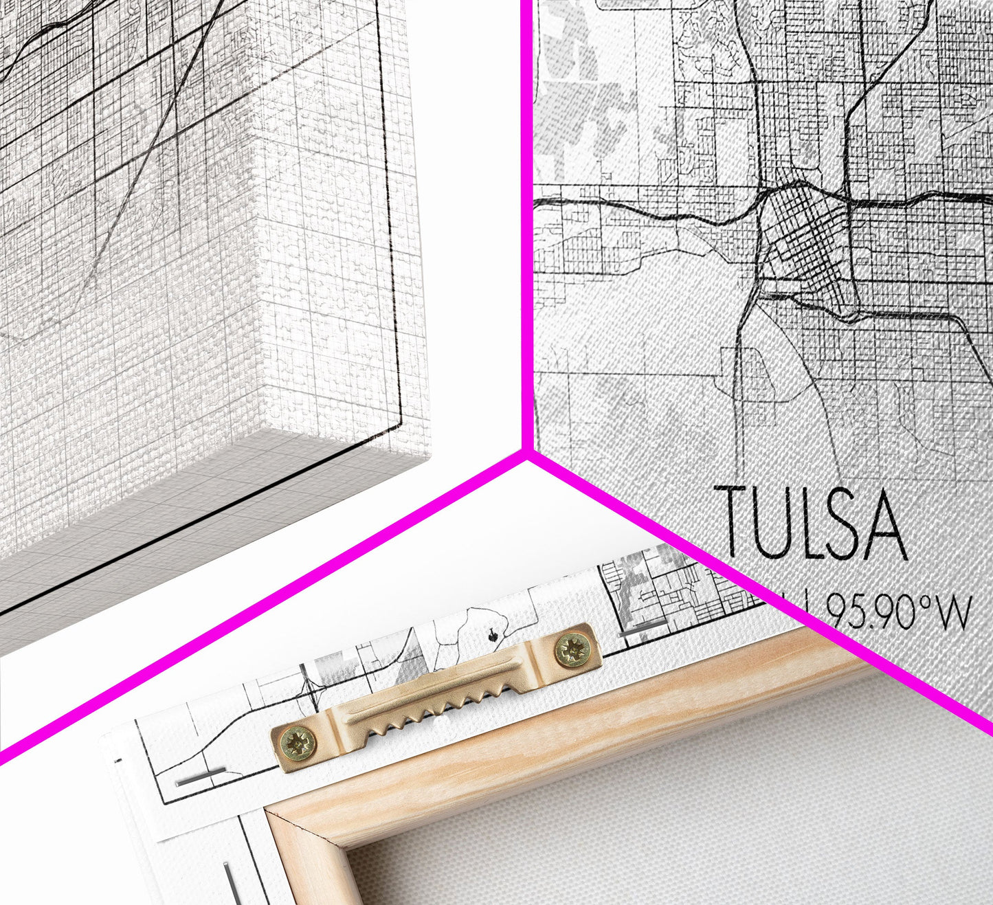 Tulsa City Map, Oklahoma Art, Map Print, Modern Wall Art, Wall Art, Canvas Art, Modern Office Art, Gift For Realtor, Home Décor Prints