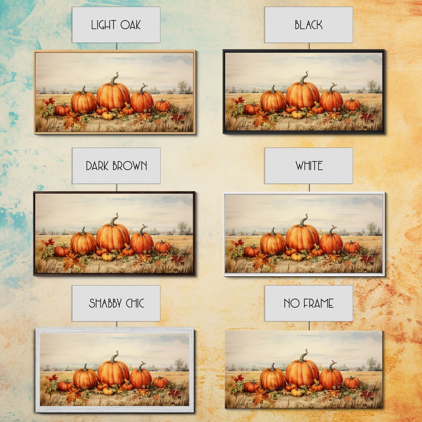 Pumpkin Decor, Autumn Wall Art, Farm Wall Decor, Canvas Print, Wall Hanging, Panoramic Art, Kitchen Prints, Rustic Wall Decor, Western Art