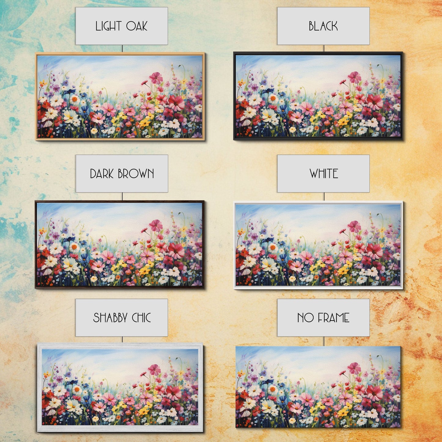 Pansies Wall Art, Spring Meadow Print, Wildflower Meadow, Panoramic Art, Wall Art, Canvas Art, Landscape Art, Wildflower Art, Entryway Print