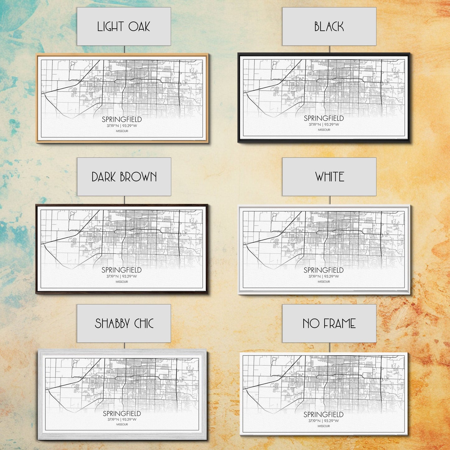 Springfield City Map, Missouri Art, Map Print, Modern Wall Art, Wall Art, Canvas Art, Lake House Wall Art, Boys Bedroom Décor, Couples Gift